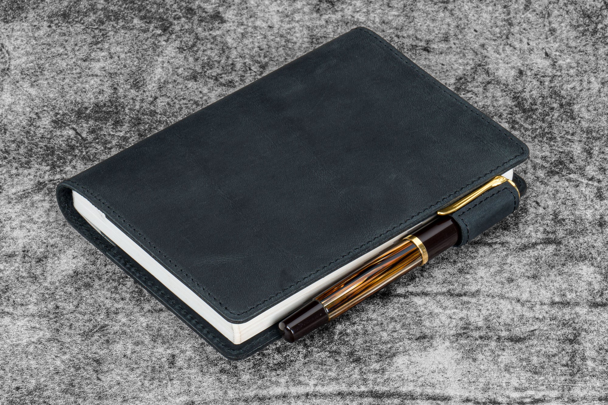 Deri A6 Defter Kılıfı - Crazy Horse Graphite