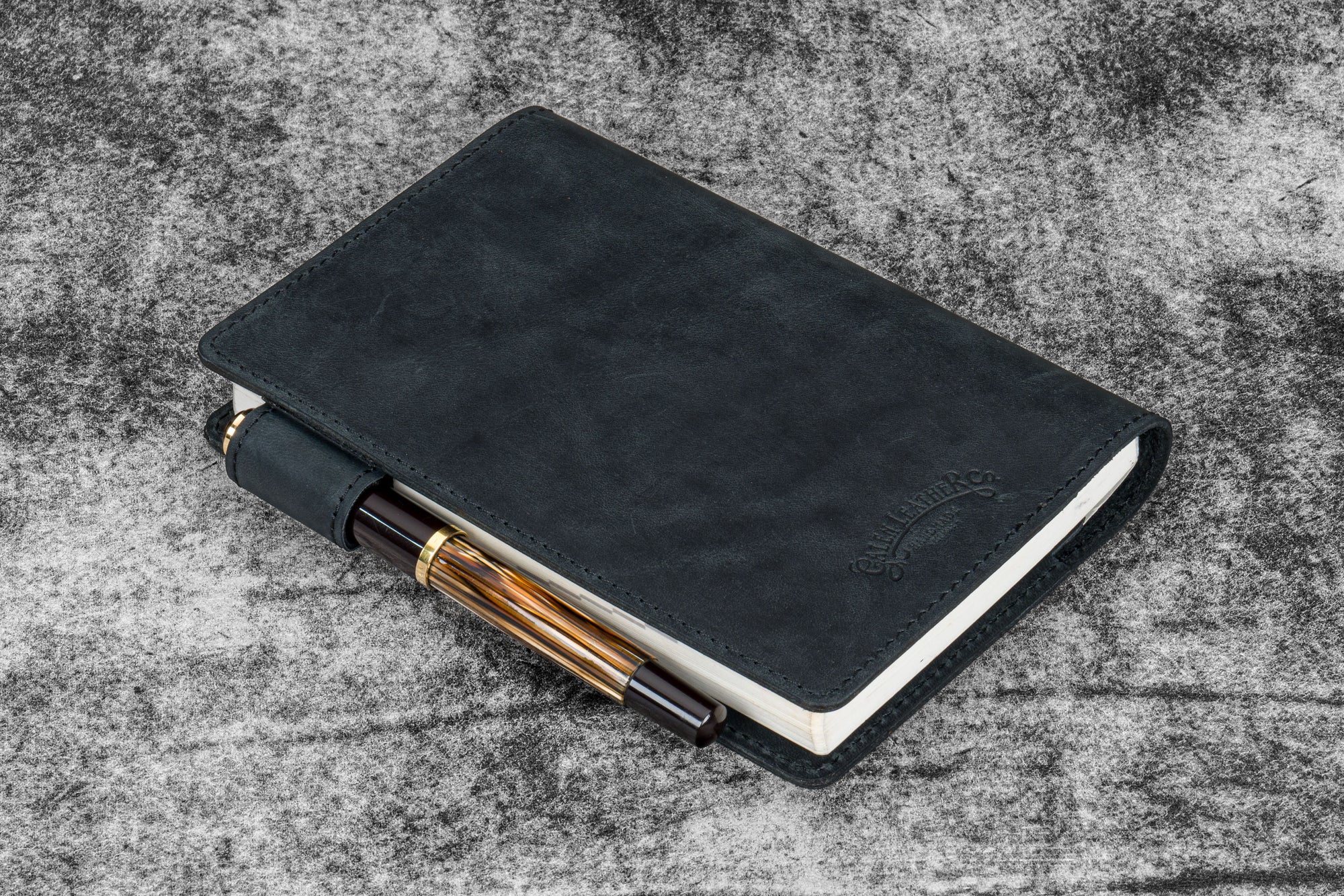 Deri A6 Defter Kılıfı - Crazy Horse Graphite