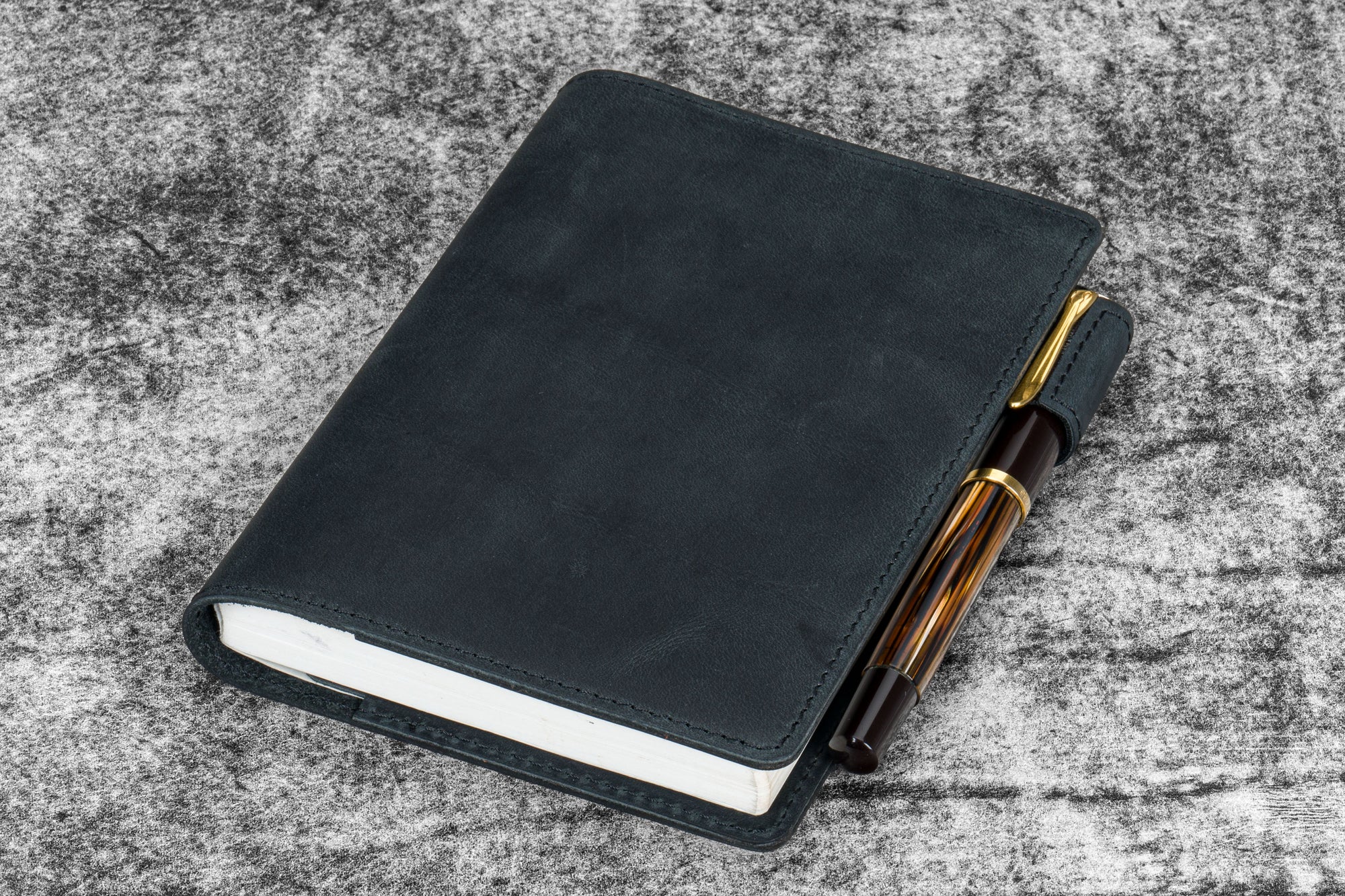 Deri A6 Defter Kılıfı - Crazy Horse Graphite
