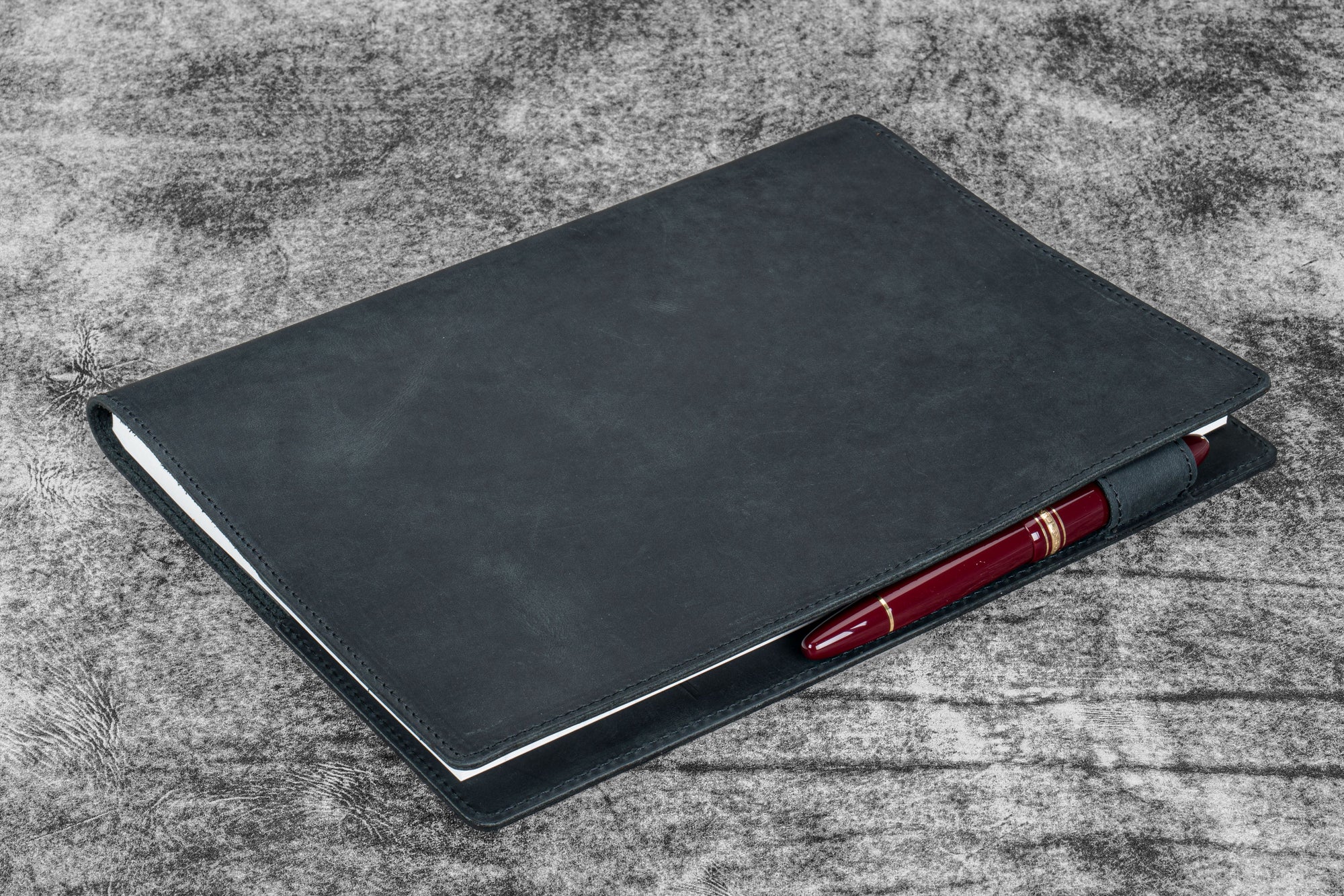 Deri B5 Defter Kılıfı - Crazy Horse Graphite