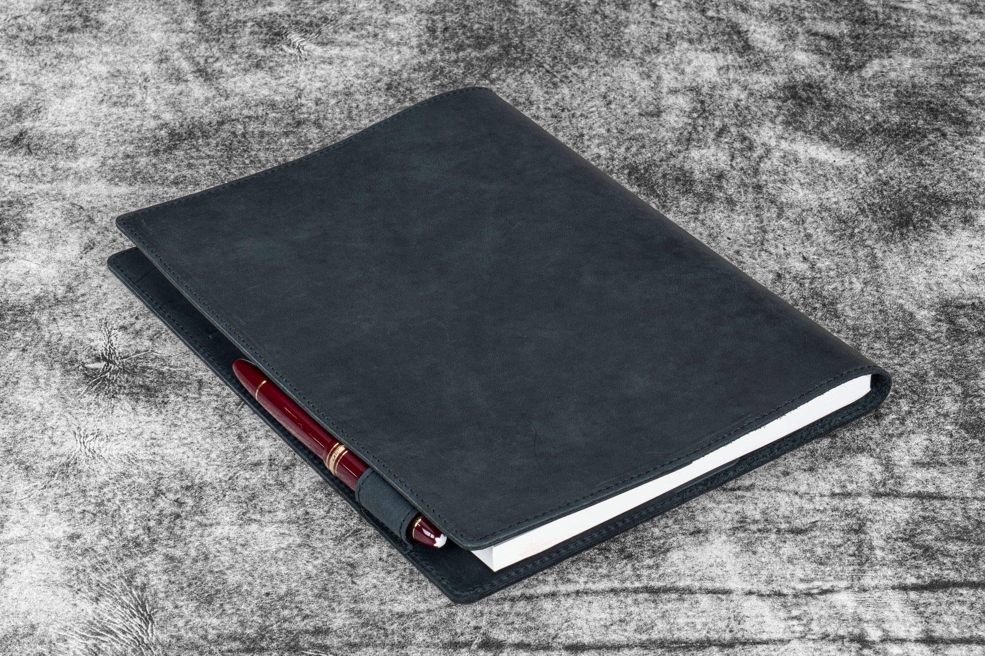 Deri B5 Defter Kılıfı - Crazy Horse Graphite