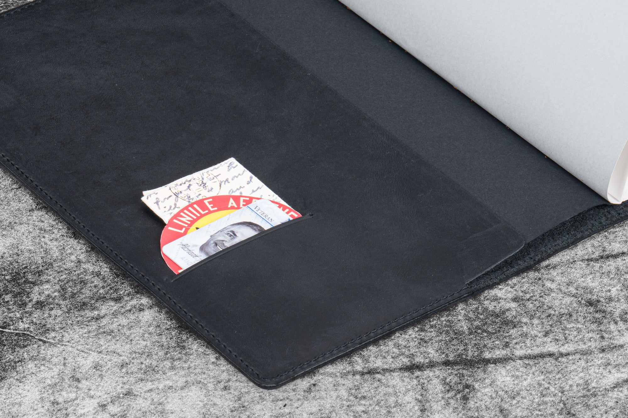 Deri B5 Defter Kılıfı - Crazy Horse Graphite