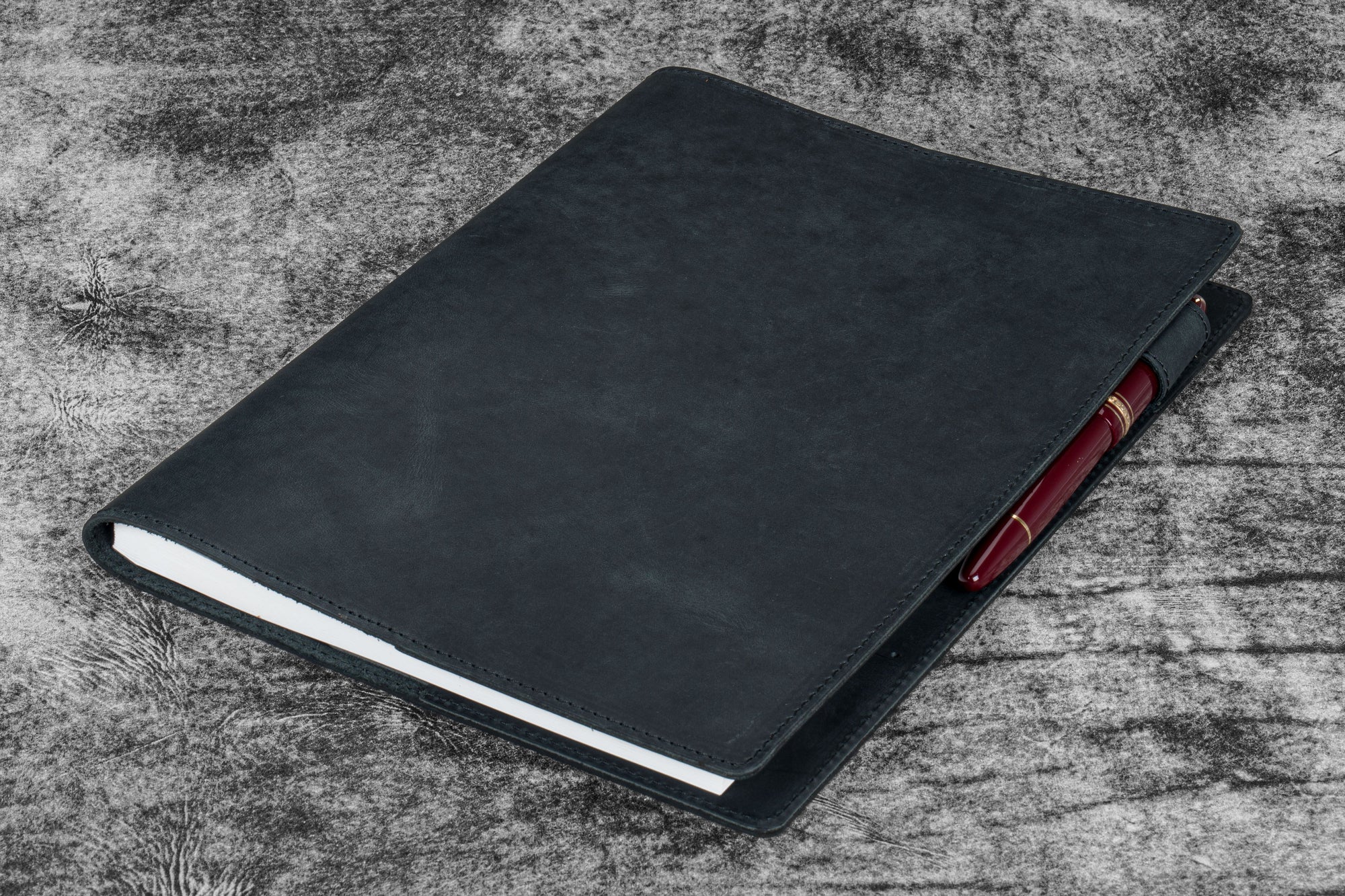 Deri B5 Defter Kılıfı - Crazy Horse Graphite