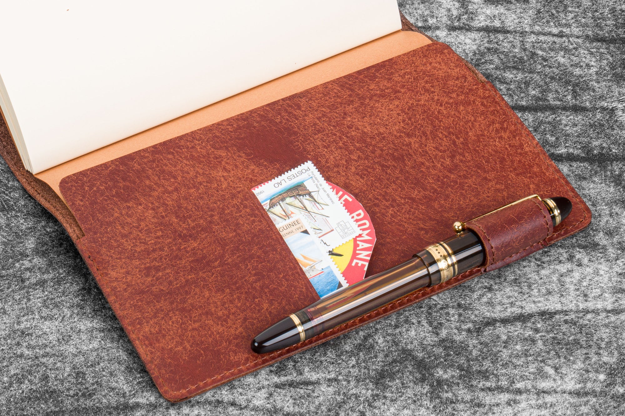 Deri B6 Defter Kılıfı - Aged Copper