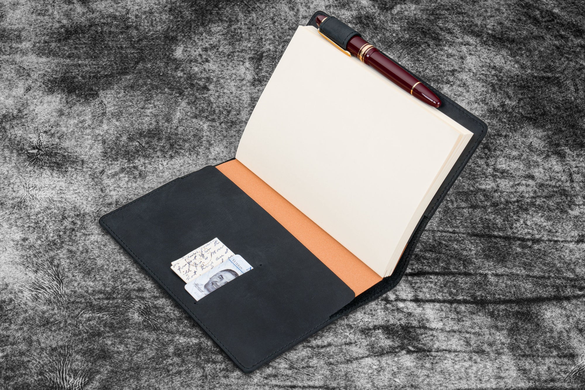 Deri B6 Defter Kılıfı - Crazy Horse Graphite