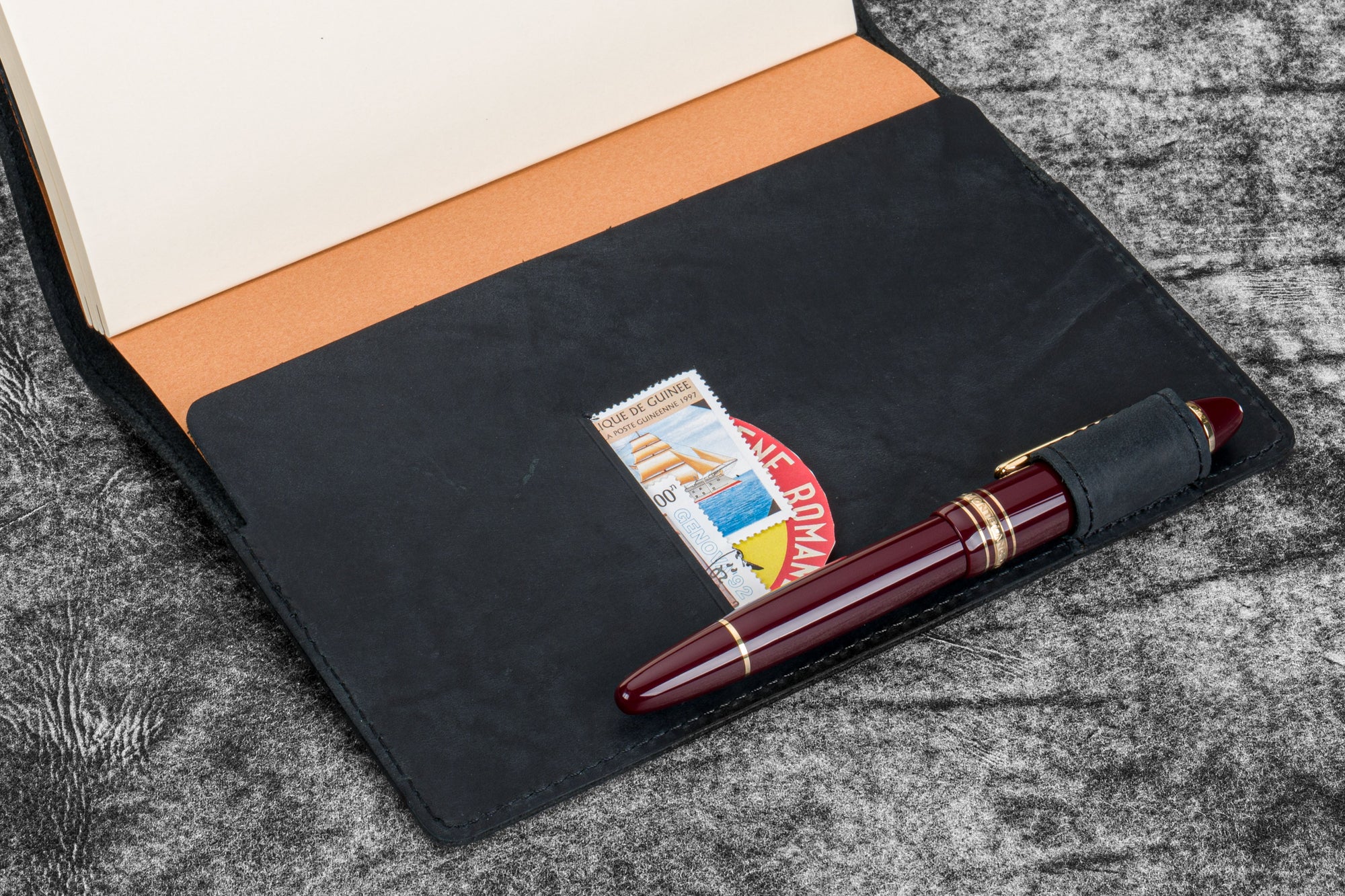 Deri B6 Defter Kılıfı - Crazy Horse Graphite
