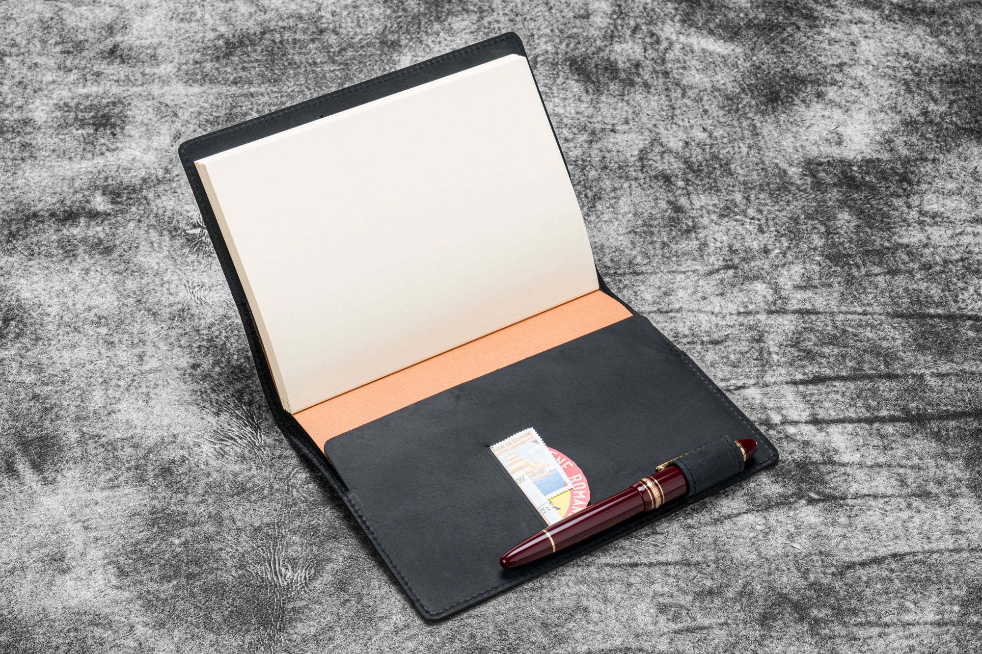 Deri B6 Defter Kılıfı - Crazy Horse Graphite