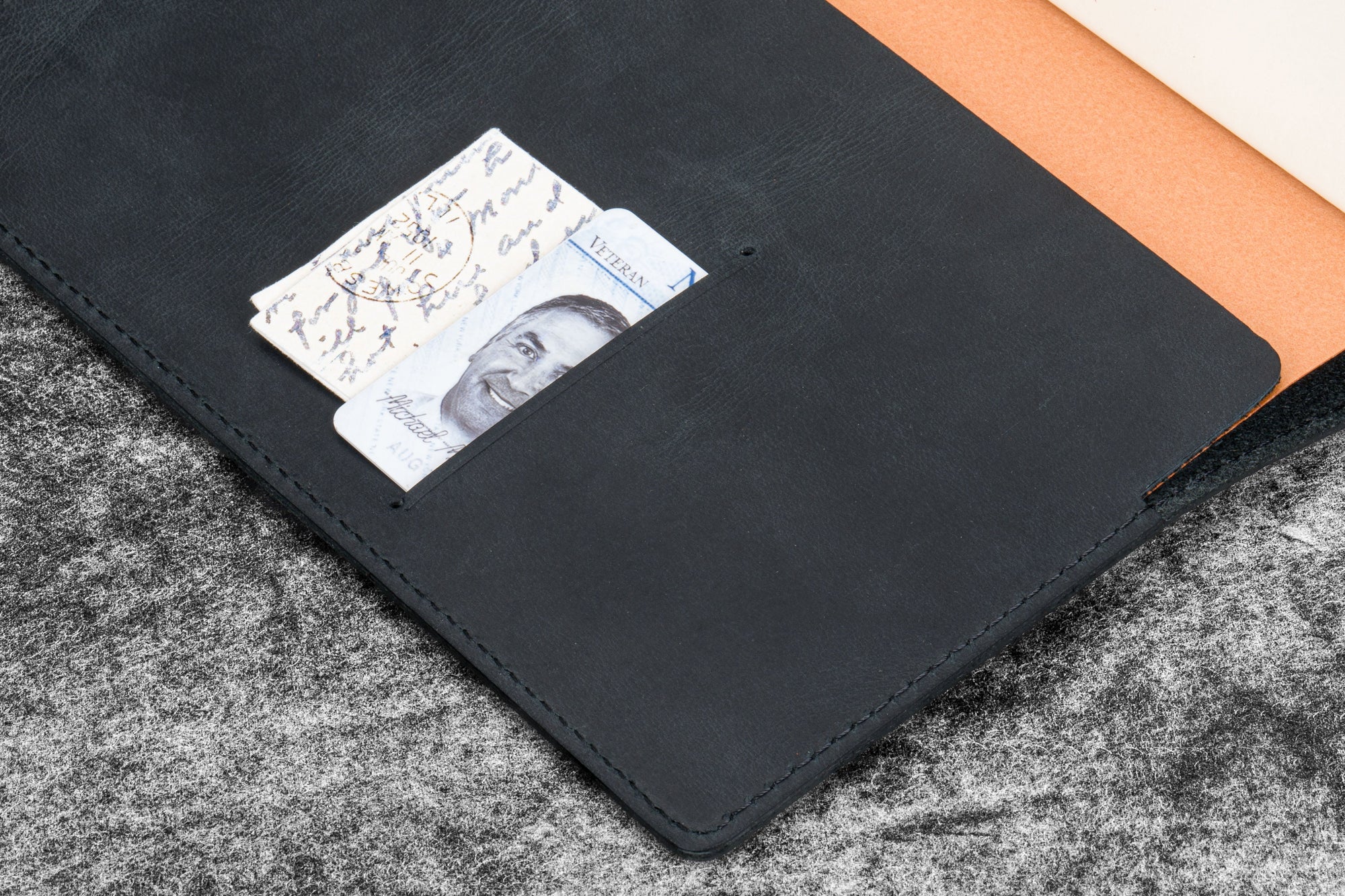 Deri B6 Defter Kılıfı - Crazy Horse Graphite