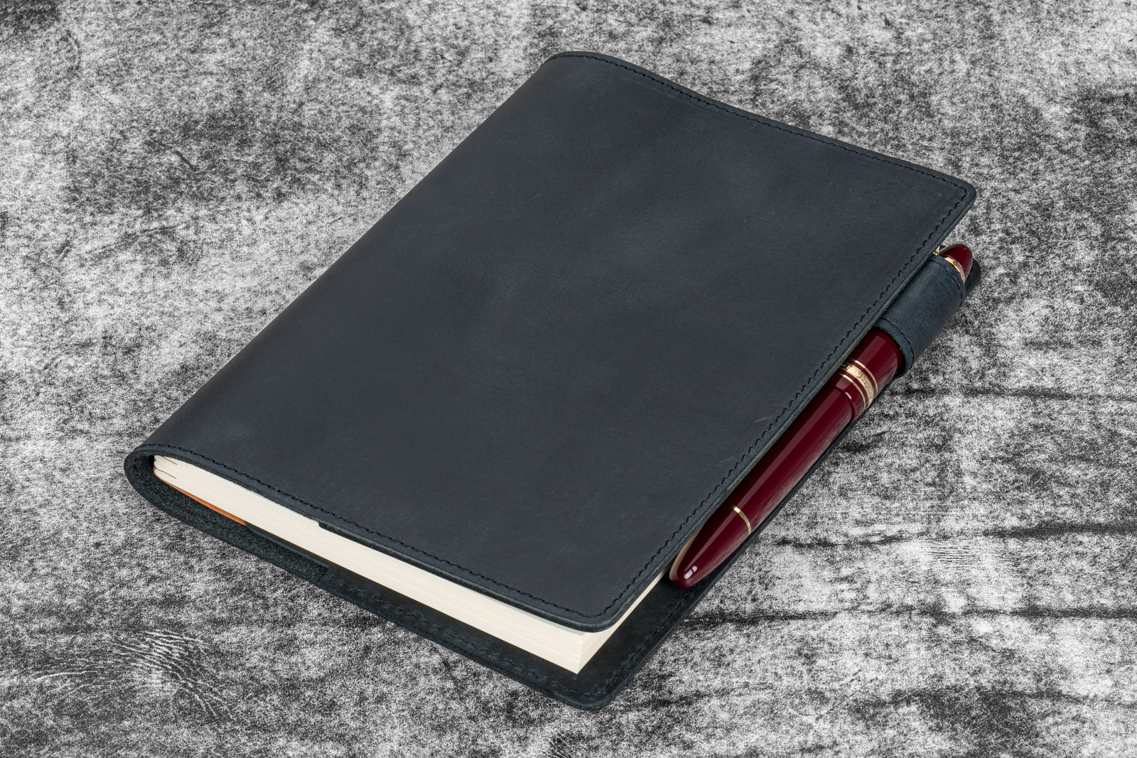Deri B6 Defter Kılıfı - Crazy Horse Graphite