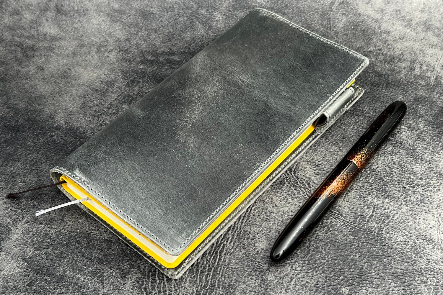 Leather Slim Hobonichi Weeks Planner Cover - C.H. Smoky