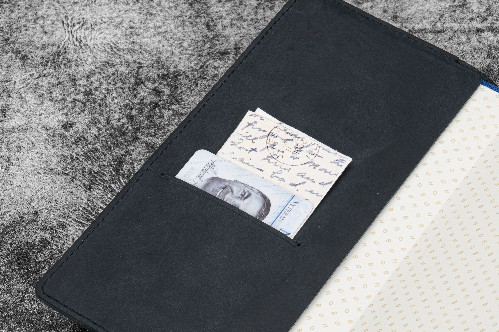 Hobonichi Weeks için İnce Deri Planlayıcı Kılıfı - Crazy Horse Graphite