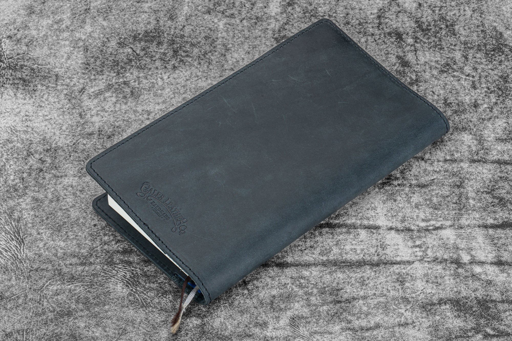 Hobonichi Weeks için İnce Deri Planlayıcı Kılıfı - Crazy Horse Graphite