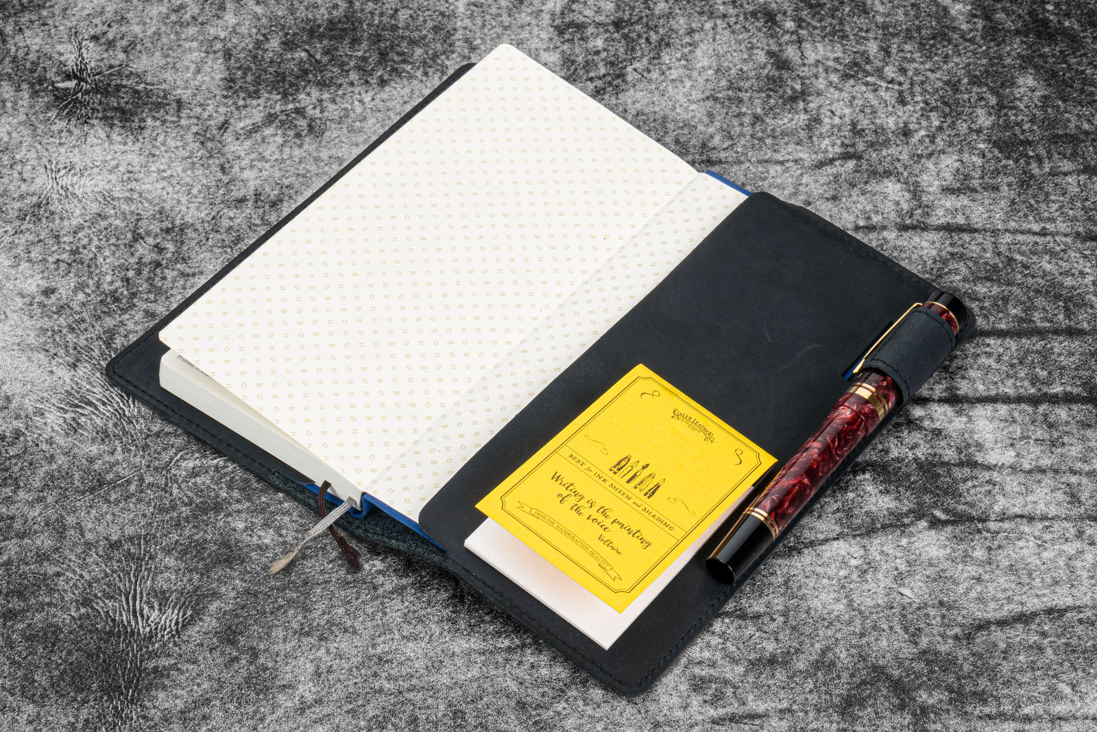 Hobonichi Weeks için İnce Deri Planlayıcı Kılıfı - Crazy Horse Graphite