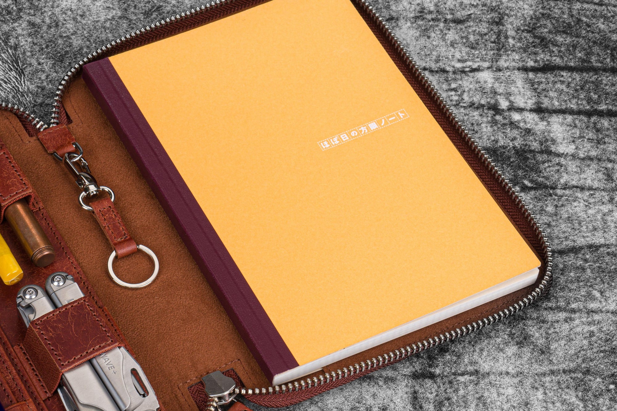 A5 Deri Organizer ve Kalemlik - Aged Copper