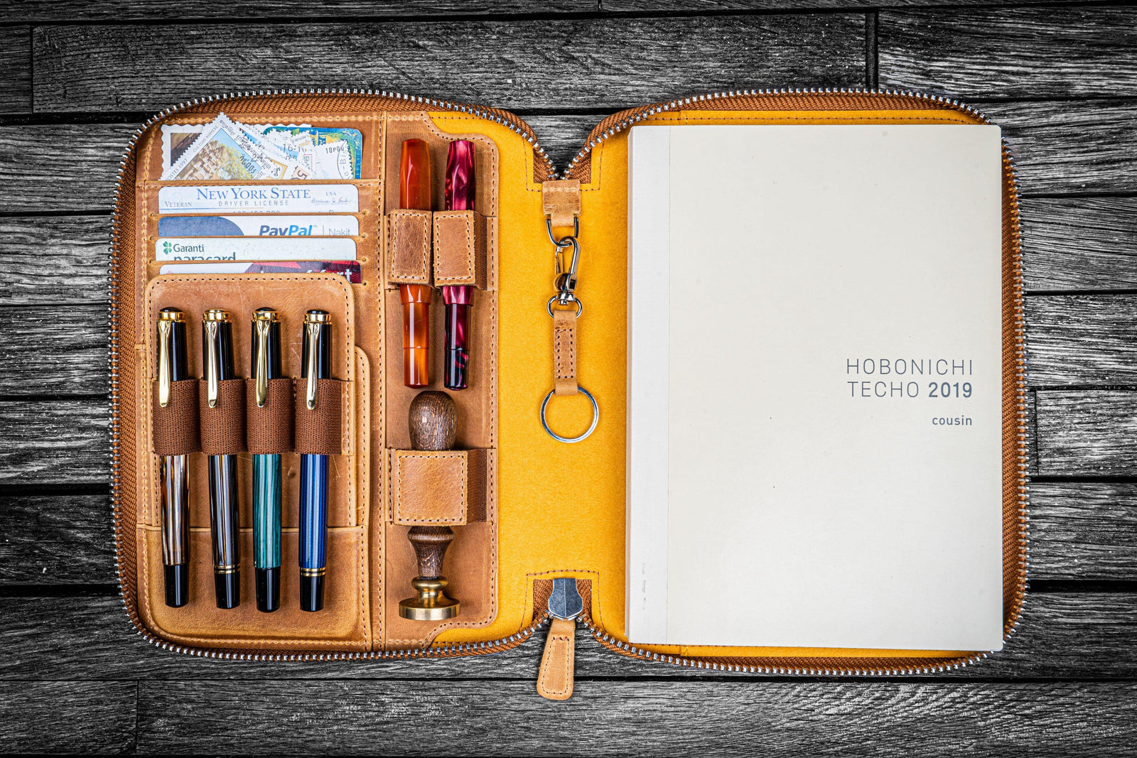 Leather Zippered A5 Leuchtturm1917 Notebook Folio - Crazy Horse Honey Ochre