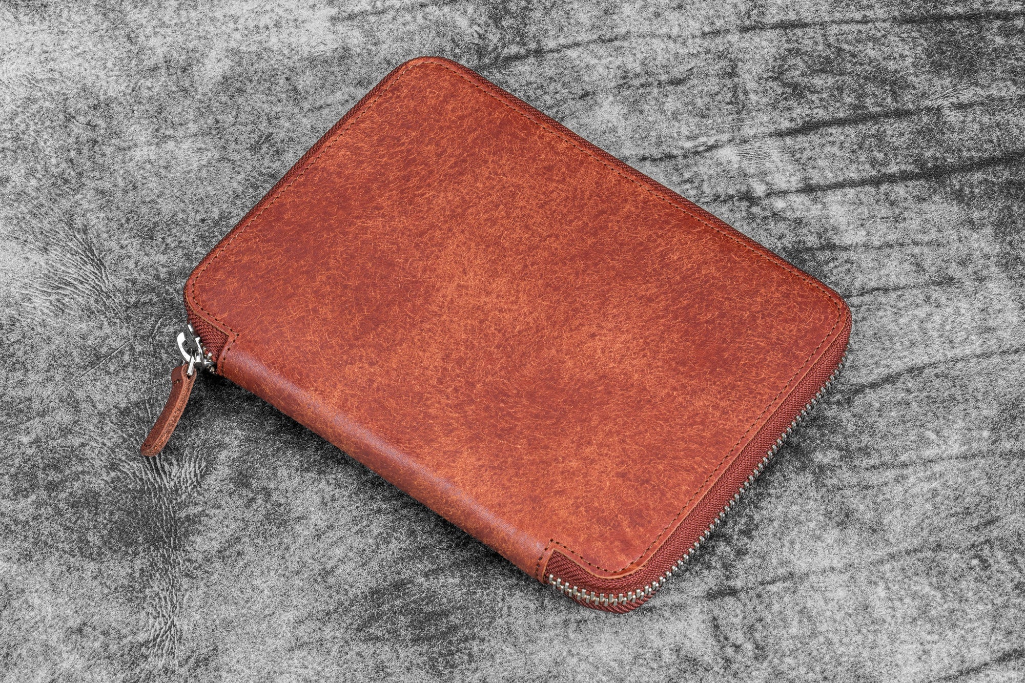 Leather Zippered B6 / B6 Slim Planner Folio - Aged Copper