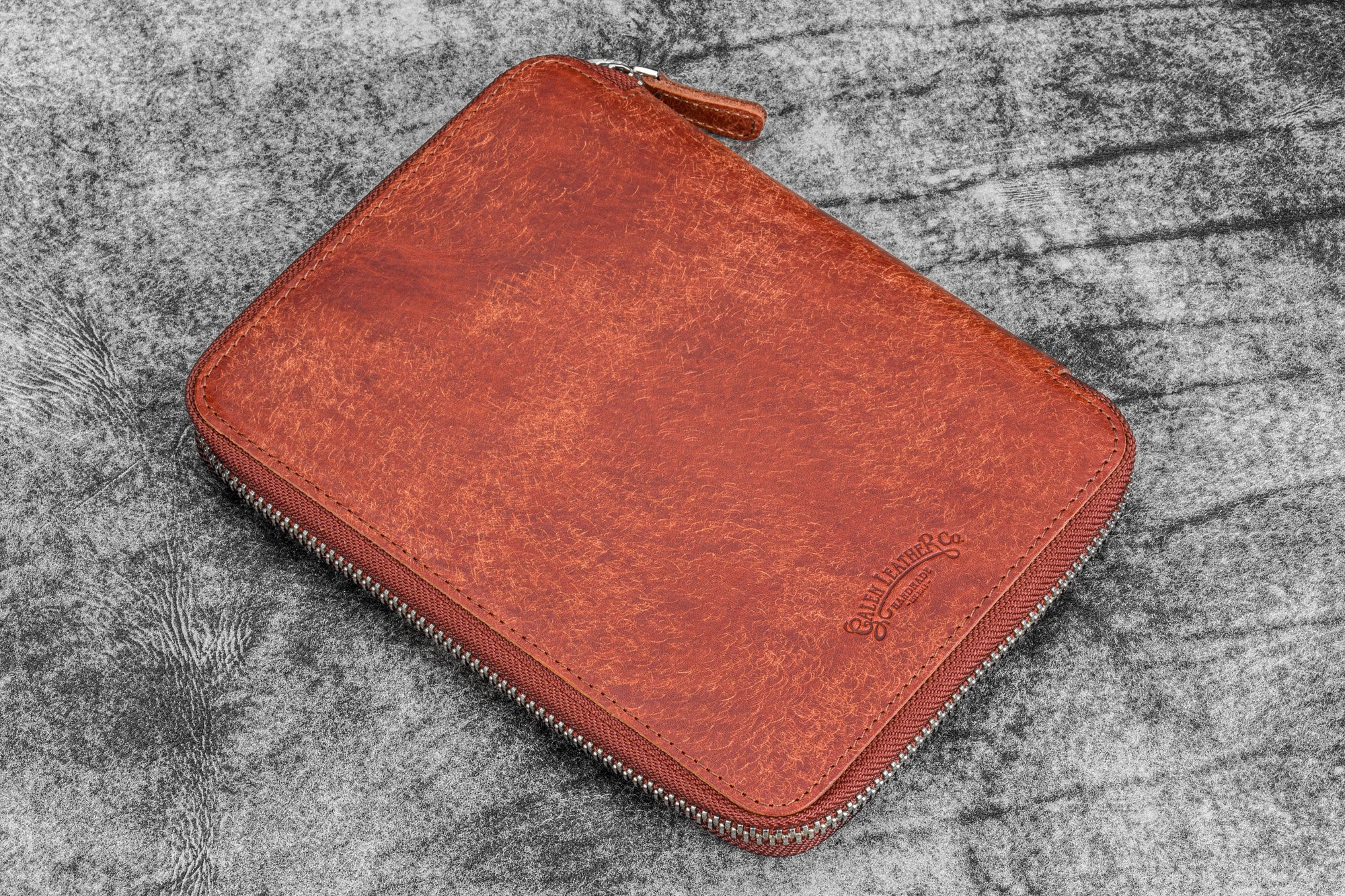 Leather Zippered B6 / B6 Slim Planner Folio - Aged Copper