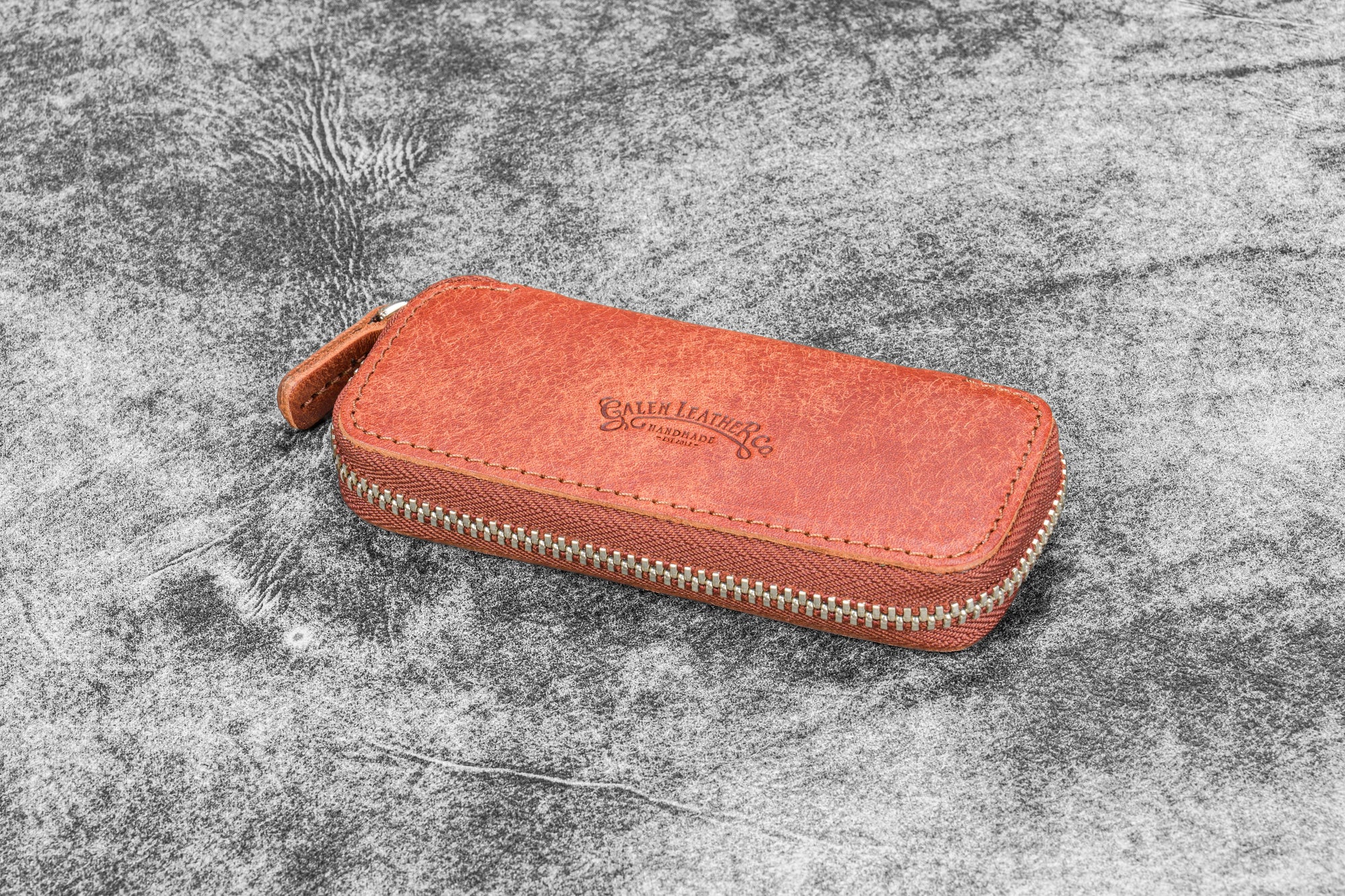 Deri Fermuarlı 2'li Kaweco Kalem Kılıfı - Aged Copper