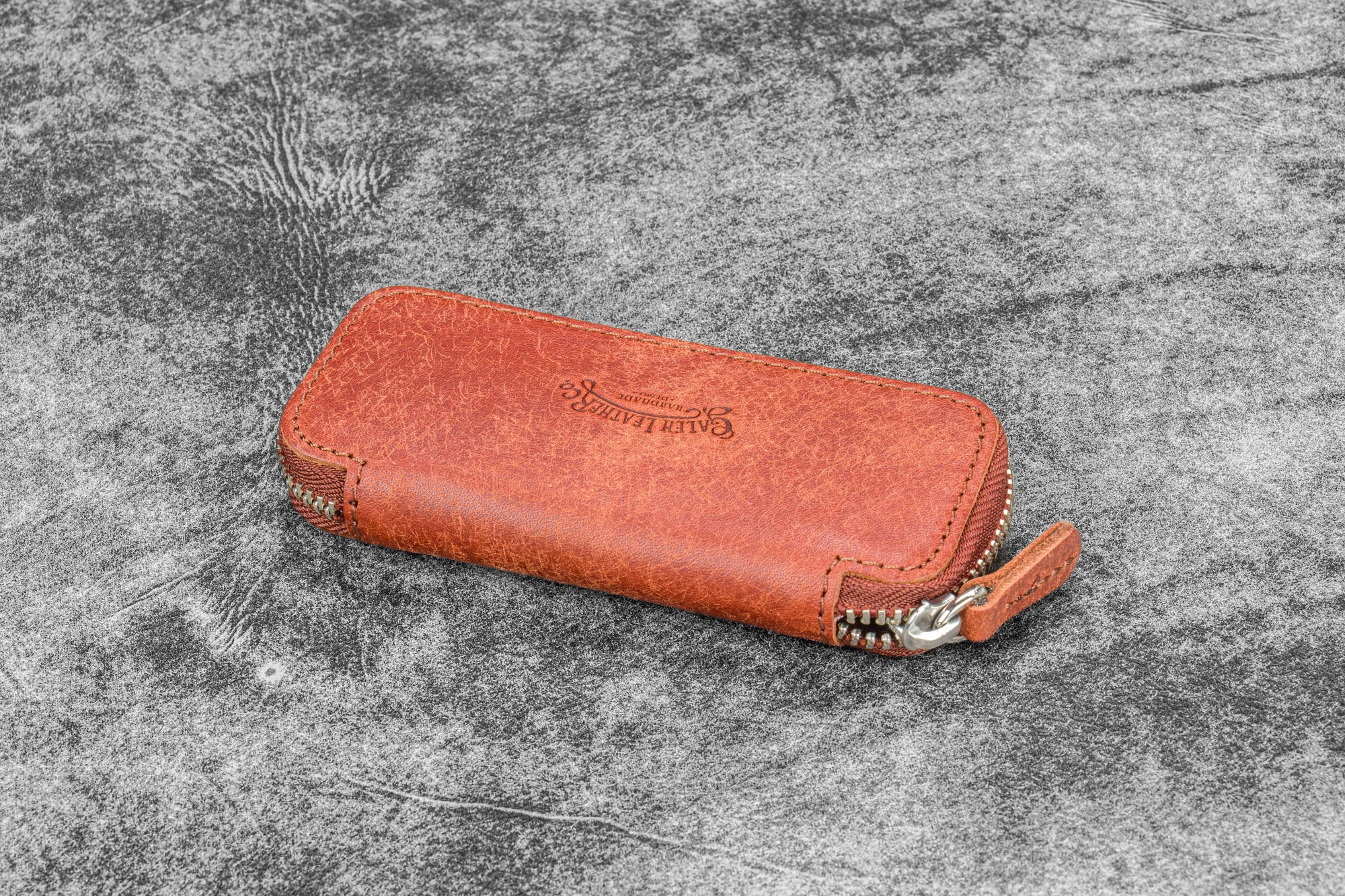 Deri Fermuarlı 2'li Kaweco Kalem Kılıfı - Aged Copper