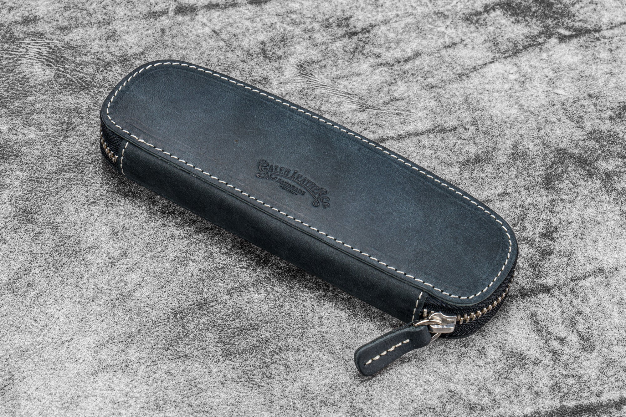 Duo Slim 2'li Fermuarlı Deri Kalemlik - Crazy Horse Graphite