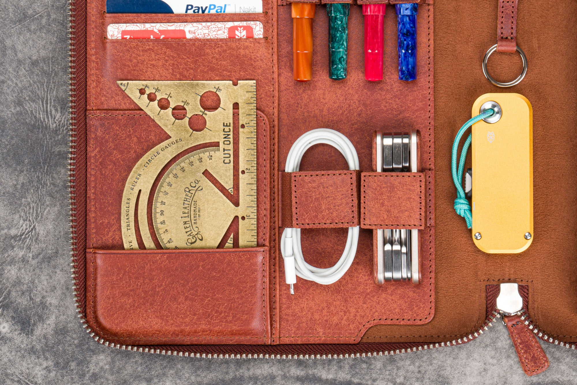 Leather Zippered Leuchtturm1917 B5 &amp; Extra Large Moleskine Folio - Aged Copper