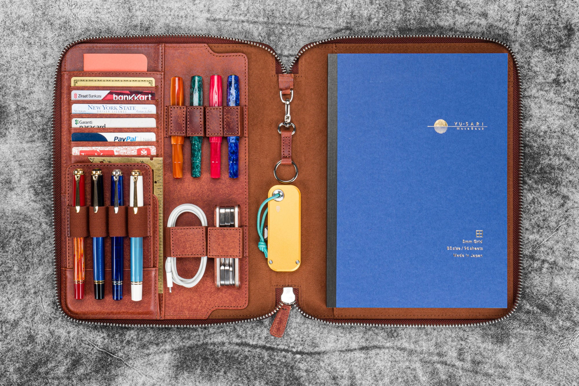 Leather Zippered Leuchtturm1917 B5 &amp; Extra Large Moleskine Folio - Aged Copper