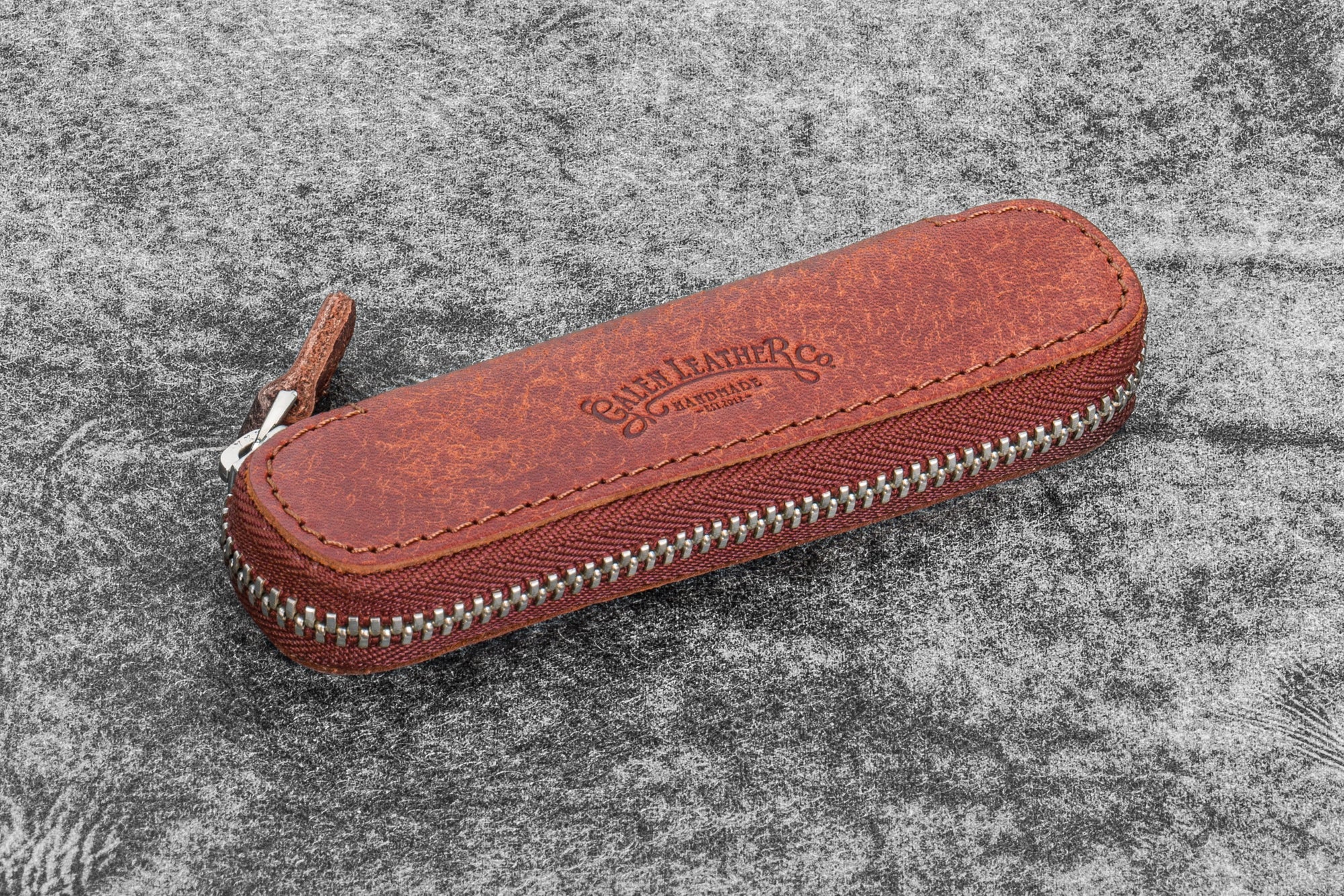 Deri Fermuarlı Tekli Kaweco Kalem Kılıfı - Aged Copper