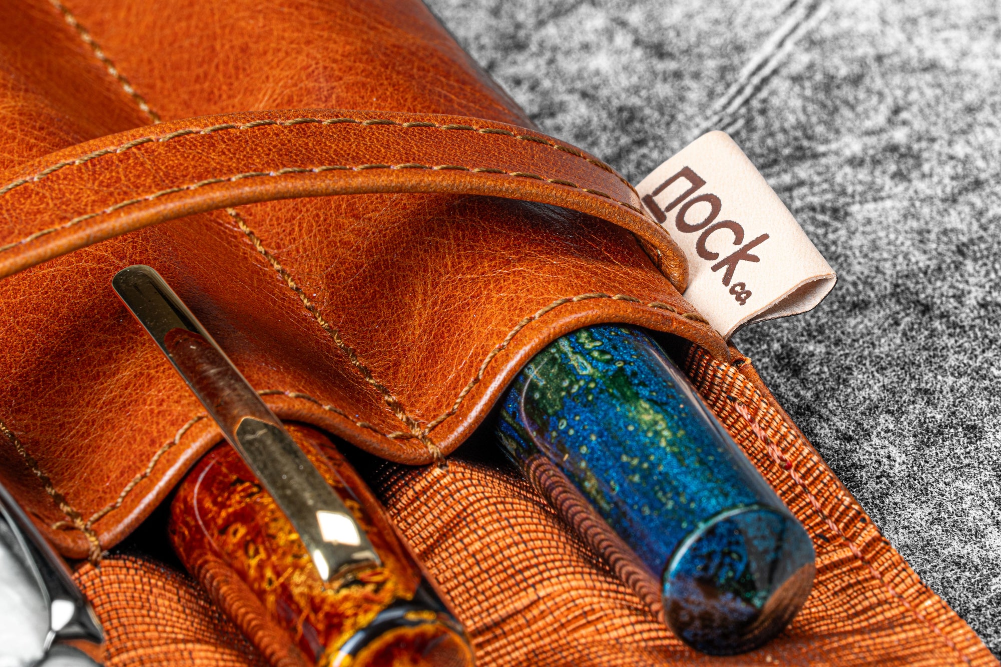 Legacy Collection Galen X Nock Co Leather Lookout Pen Case - Deep Cognac