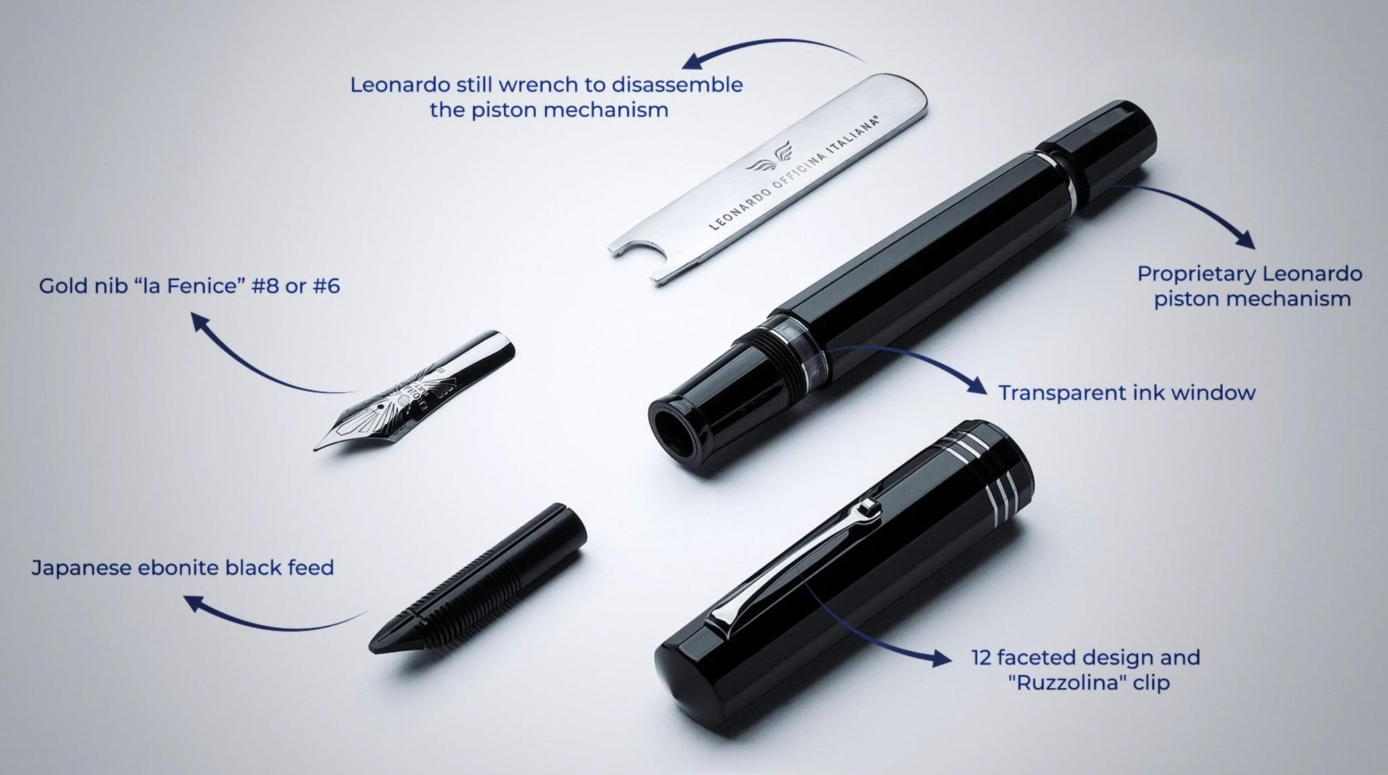Leonardo Dodici Dolma Kalem - Guillochè 14k #8 Altın Uç