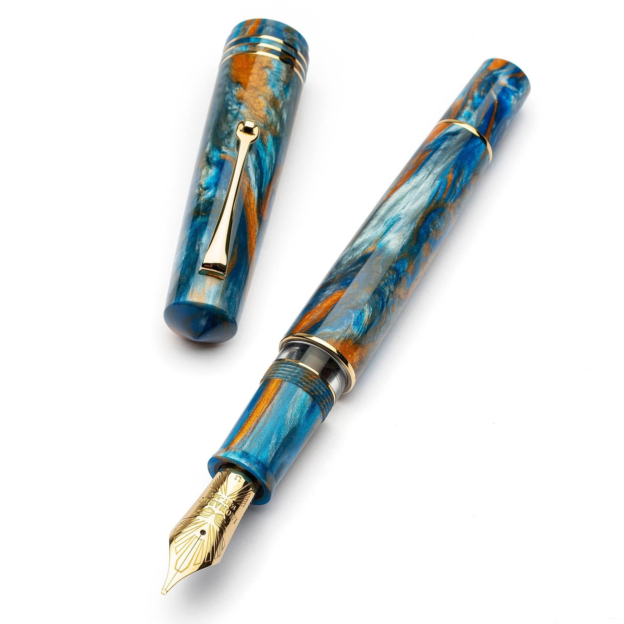 Leonardo Momento Zero Grande 2,0 Dolma Kalem – Ocean Sunrise – GT #8 14K Gold