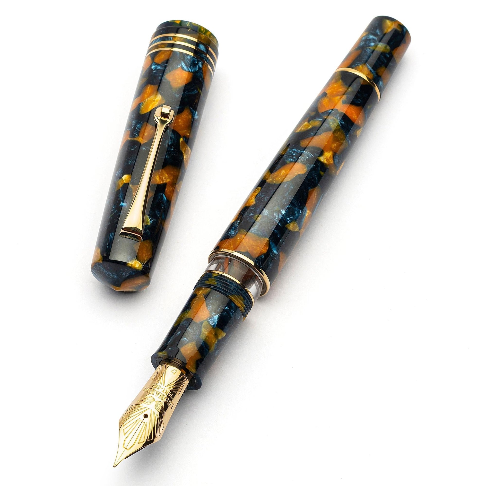 Leonardo Momento Zero Grande 2.0 Fountain Pen – Crepuscolo Marino – GT #8 14K Gold
