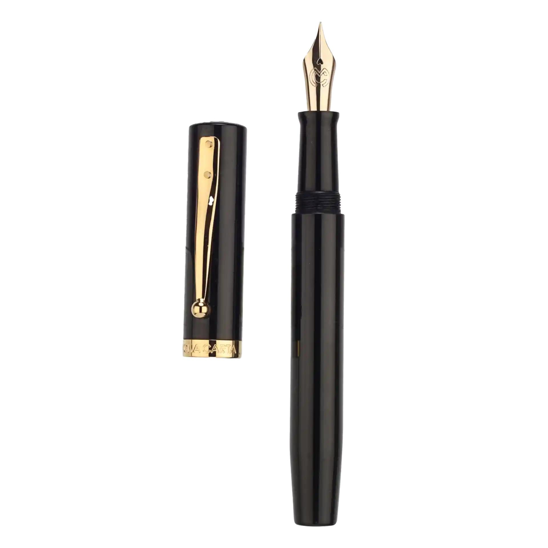 Magna Carta Mag 600 Dolmakalem 14k Gerçek Esnek Uç -Model - Nikko Ebonit Siyah