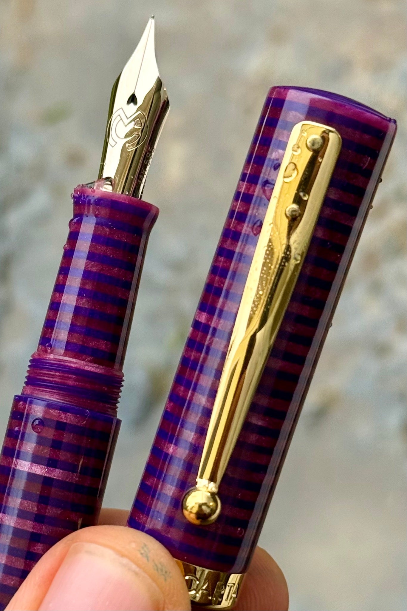 Magna Carta Mag 600 Dolmakalem 14k Gerçek Esnek Uç -Model - - Purple Striped