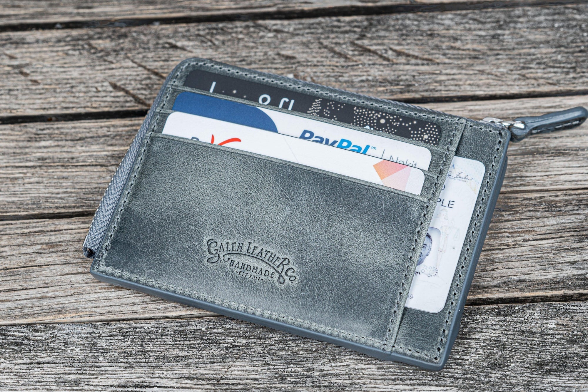 Mega Mini - Fermuarlı Deri Cüzdan - C.H. Füme