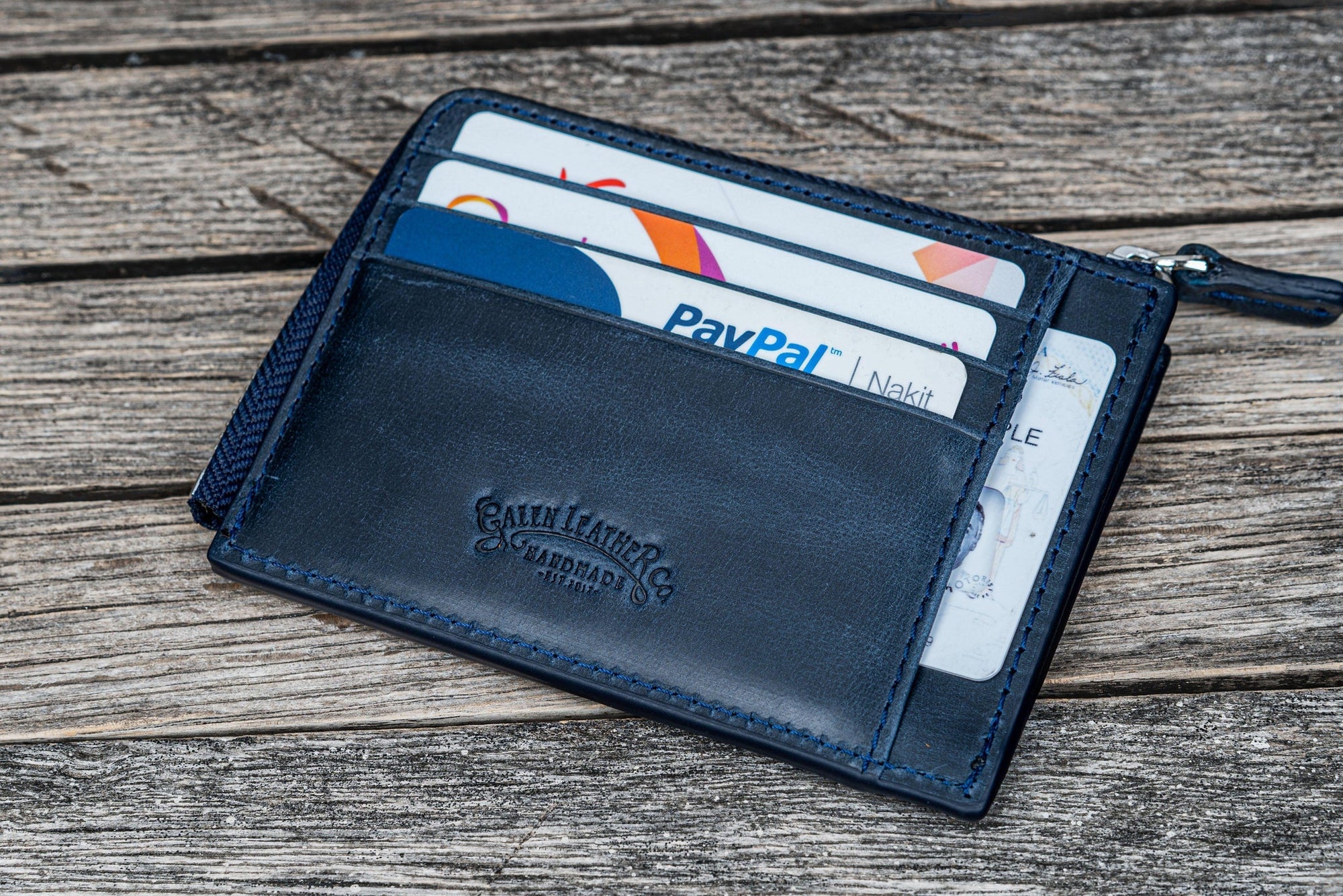 Mega Mini - Fermuarlı Deri Cüzdan - C.H. Lacivert