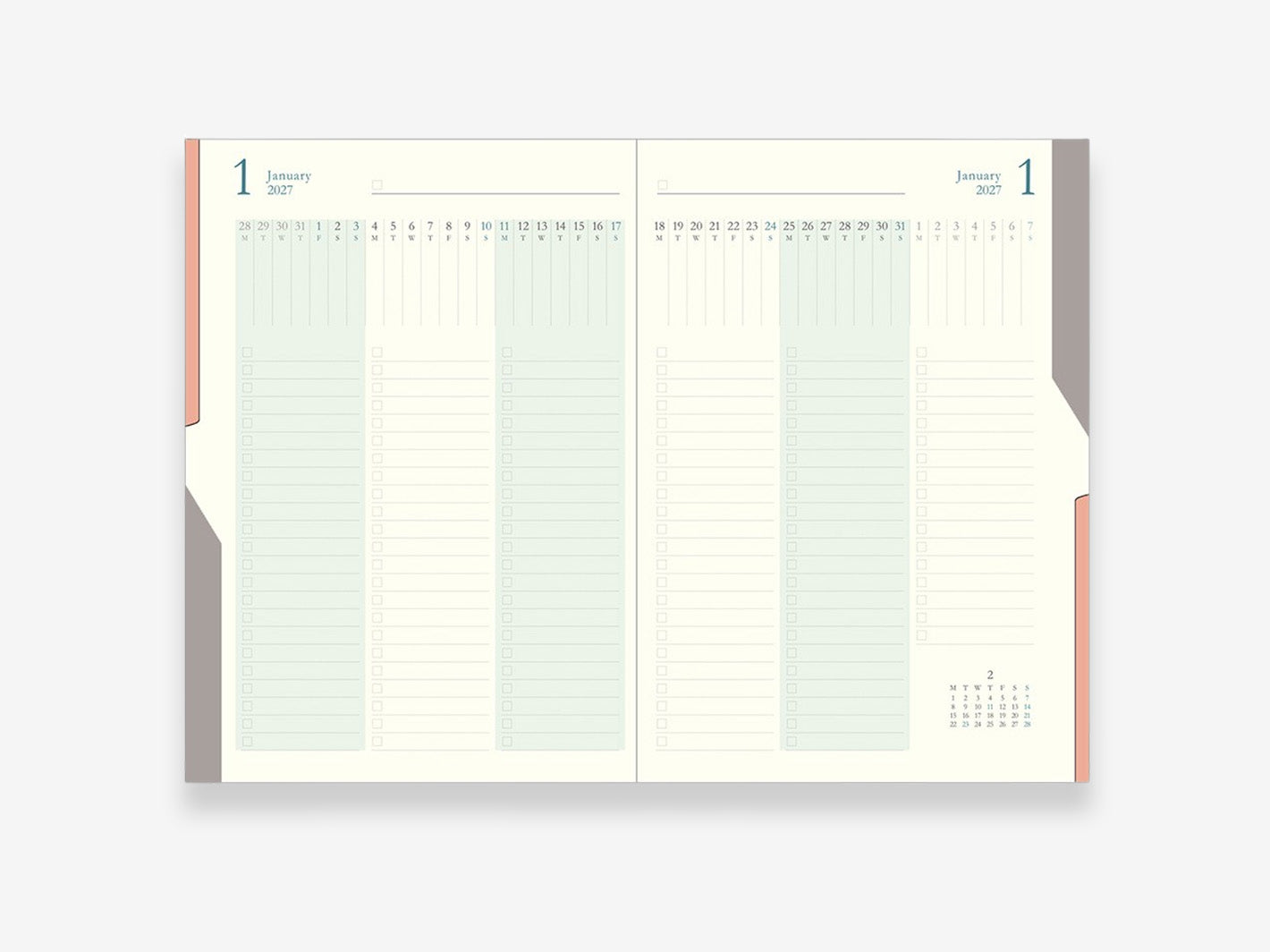2027 Double Schedule B6 To Do - Green