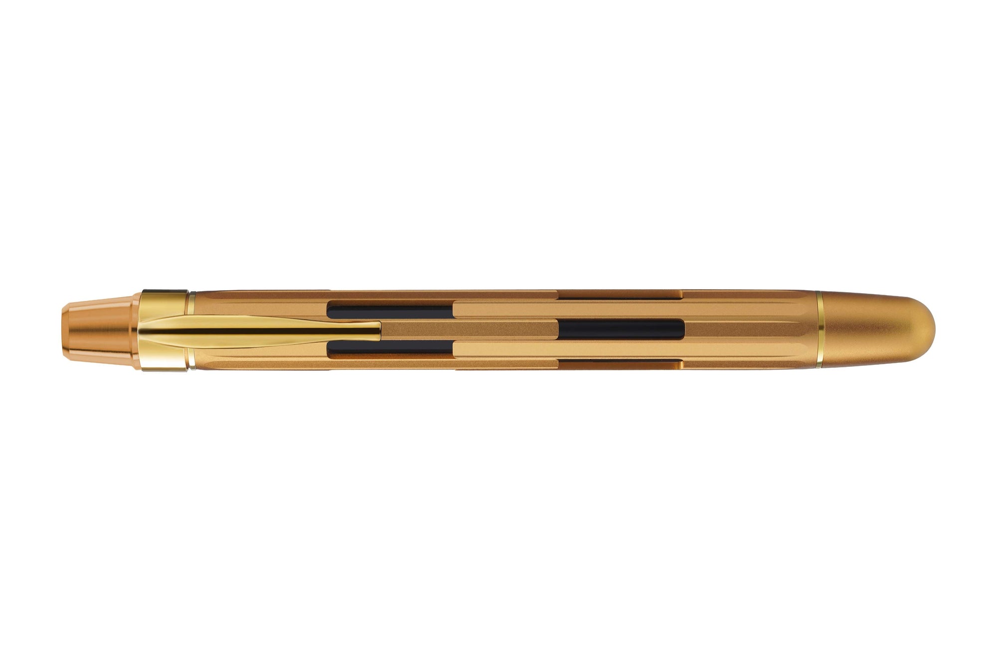 Gold pen on a white background