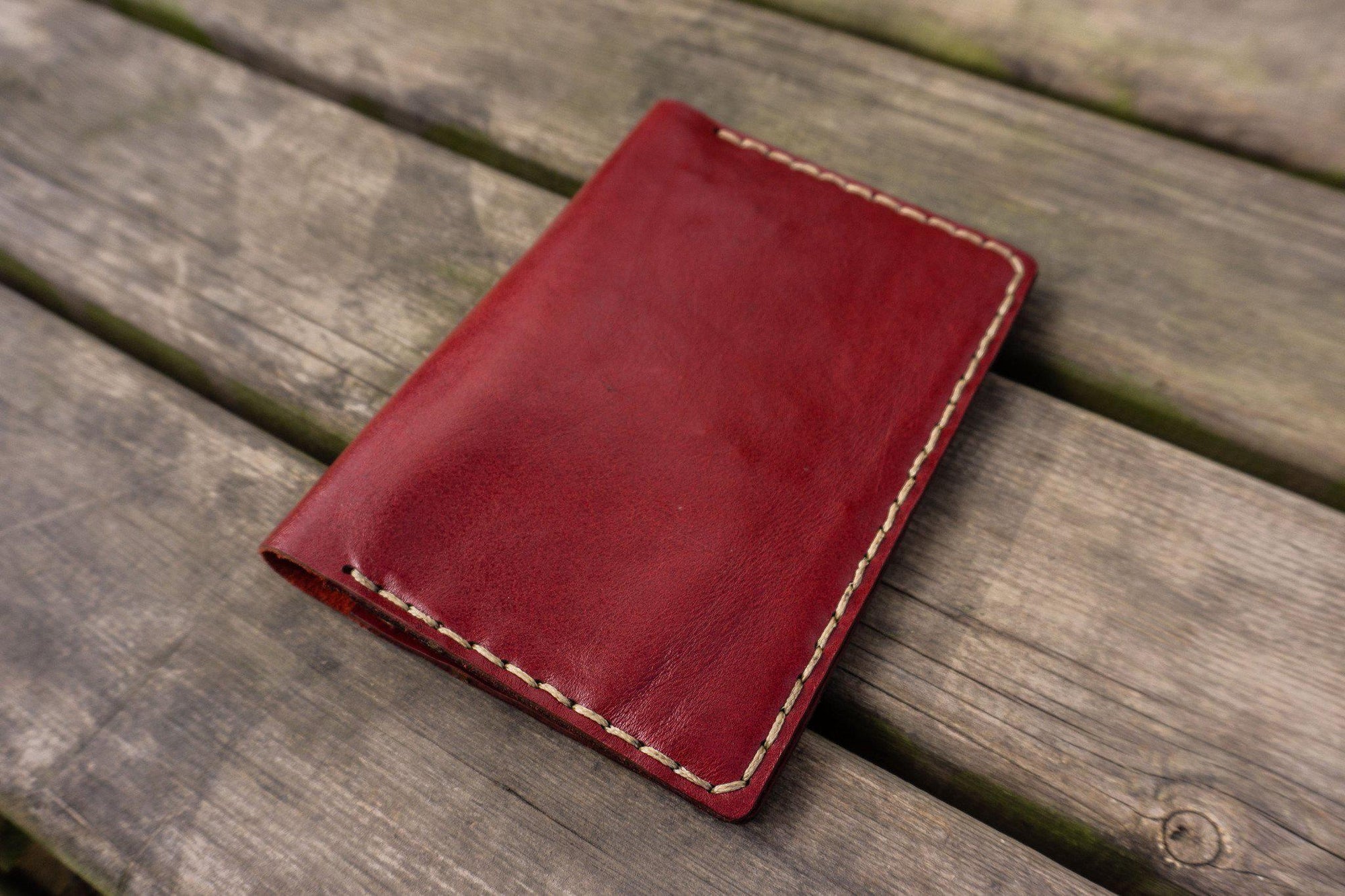 No.44 Personalized Leather Field Notes Cover - Red
