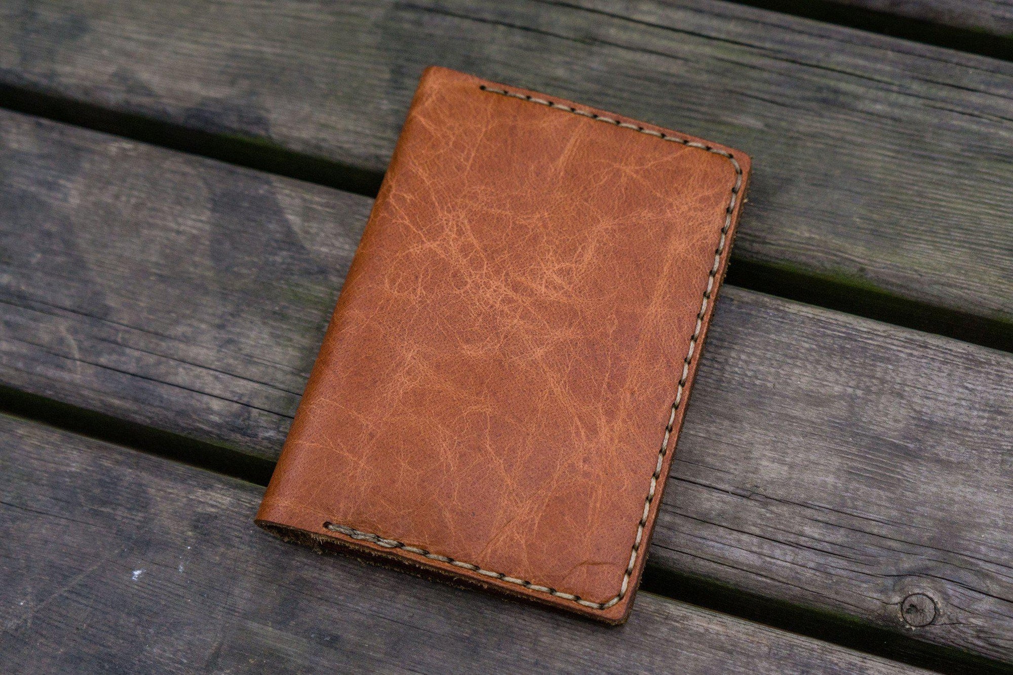 No.44 Personalized Leather Field Notes Cover - Rustic Brown