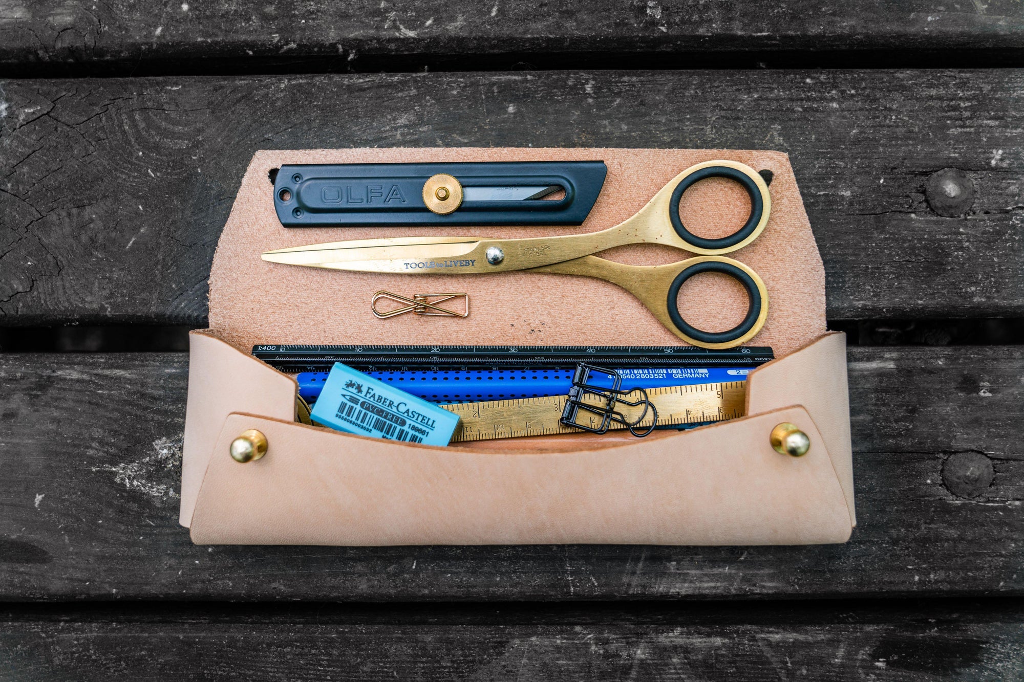 Student Deri Kalemlik - Undyed Leather