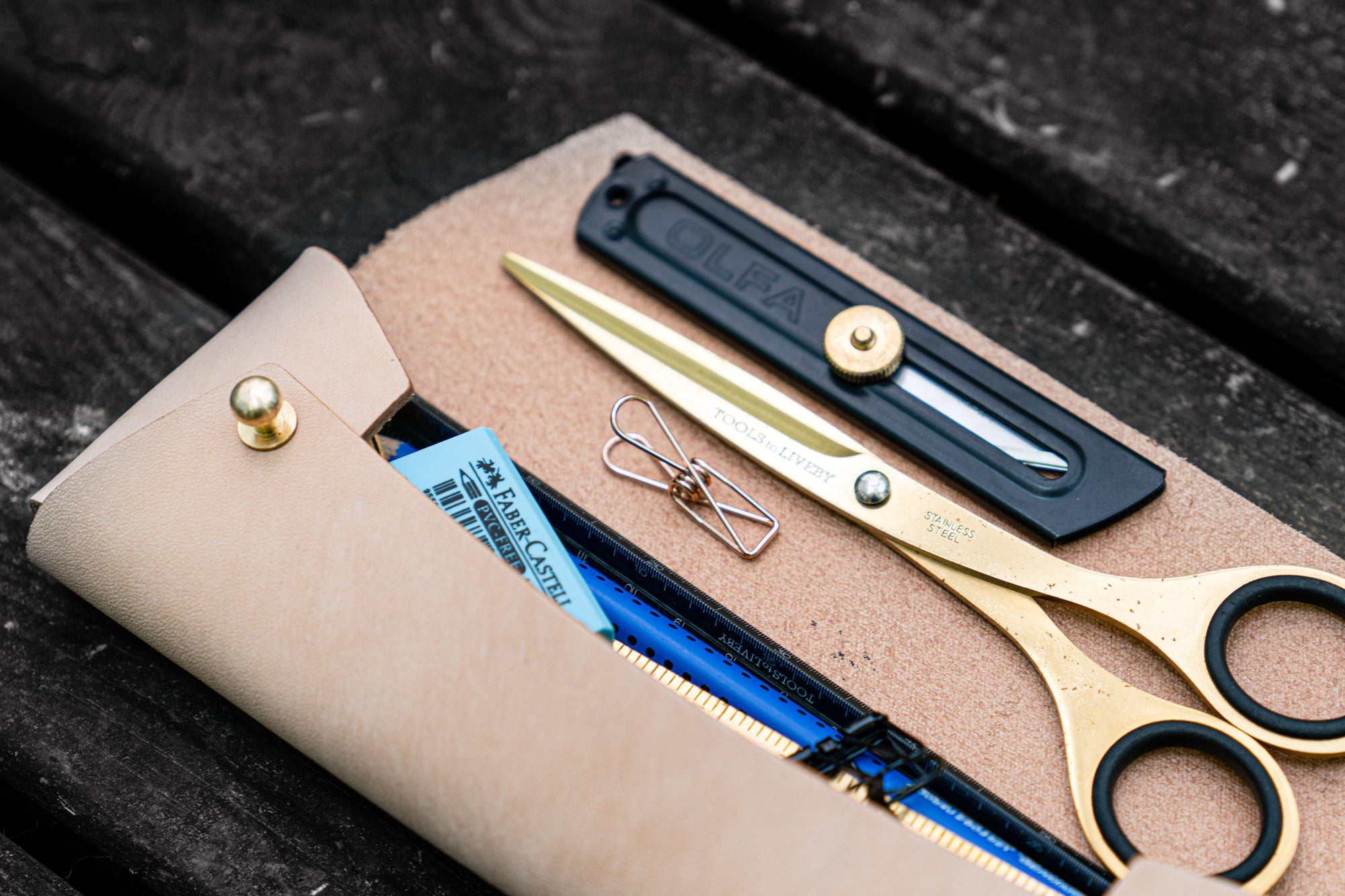 Student Deri Kalemlik - Undyed Leather