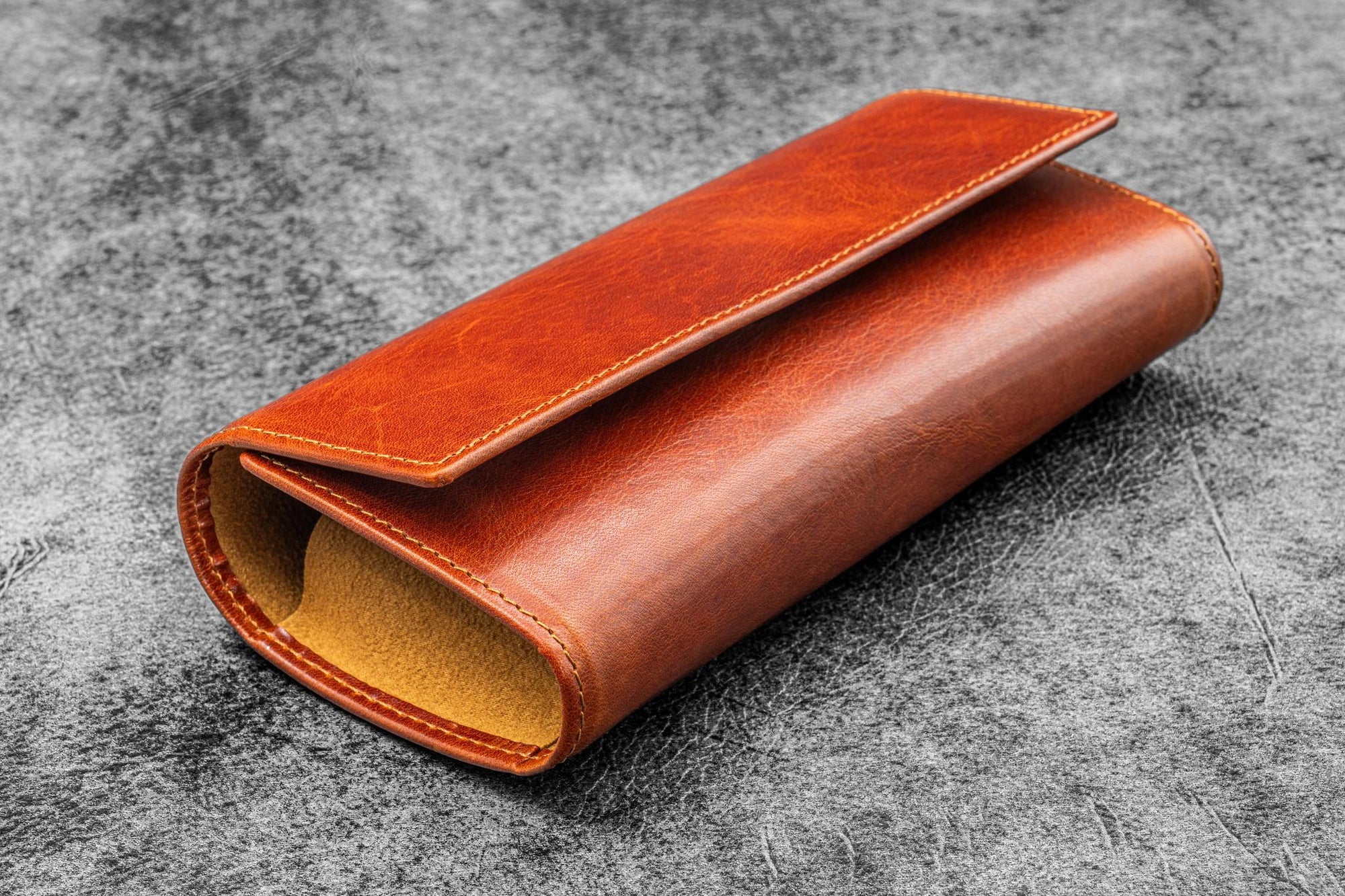The Writer’s Pen Wrap - 6'lı Katlanabilir Kalem Kılıfı - Deep Konyak