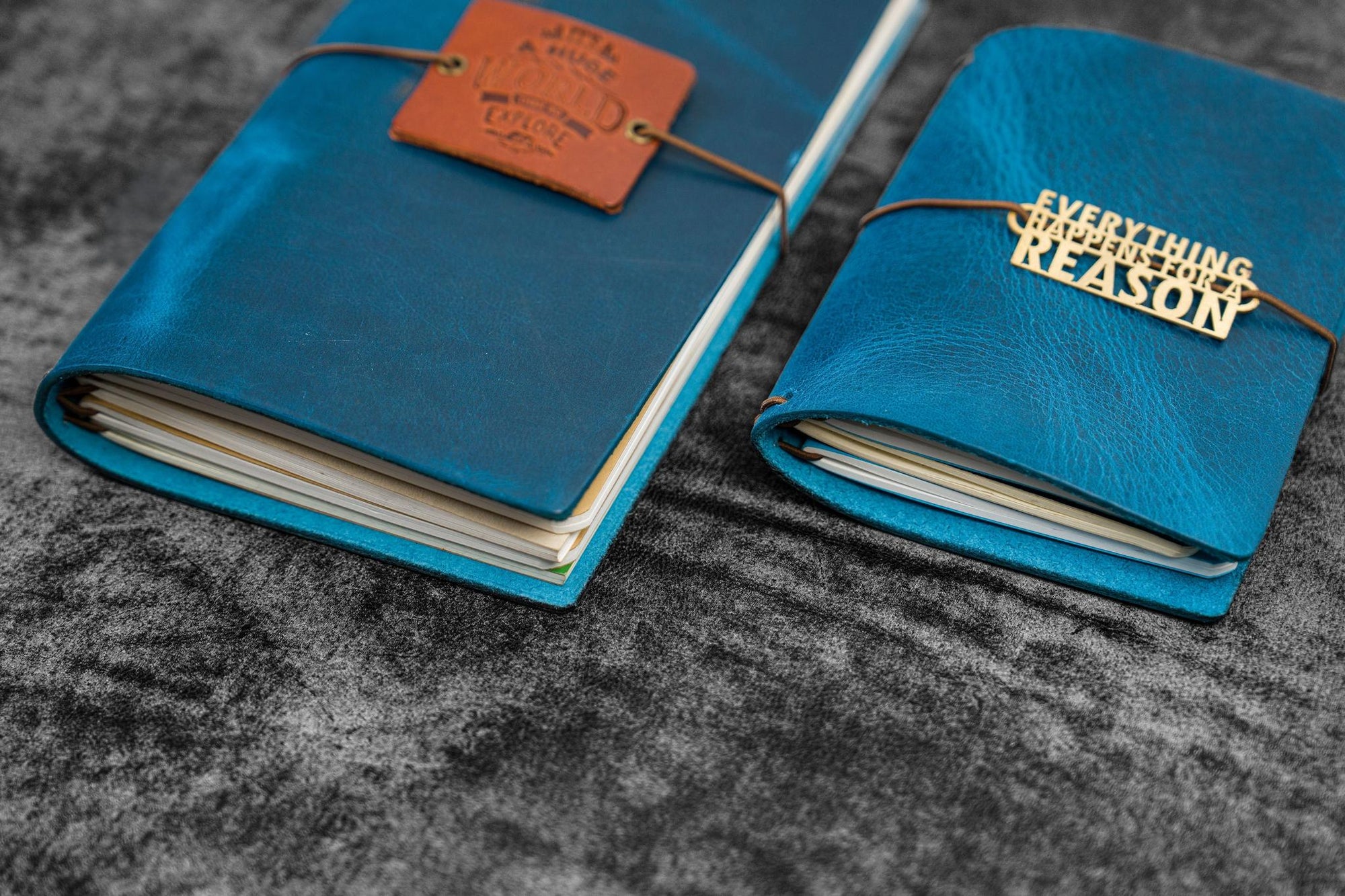 Traveler&#39;s Notebook Deri Kılıf - C. H. Ocean Blue