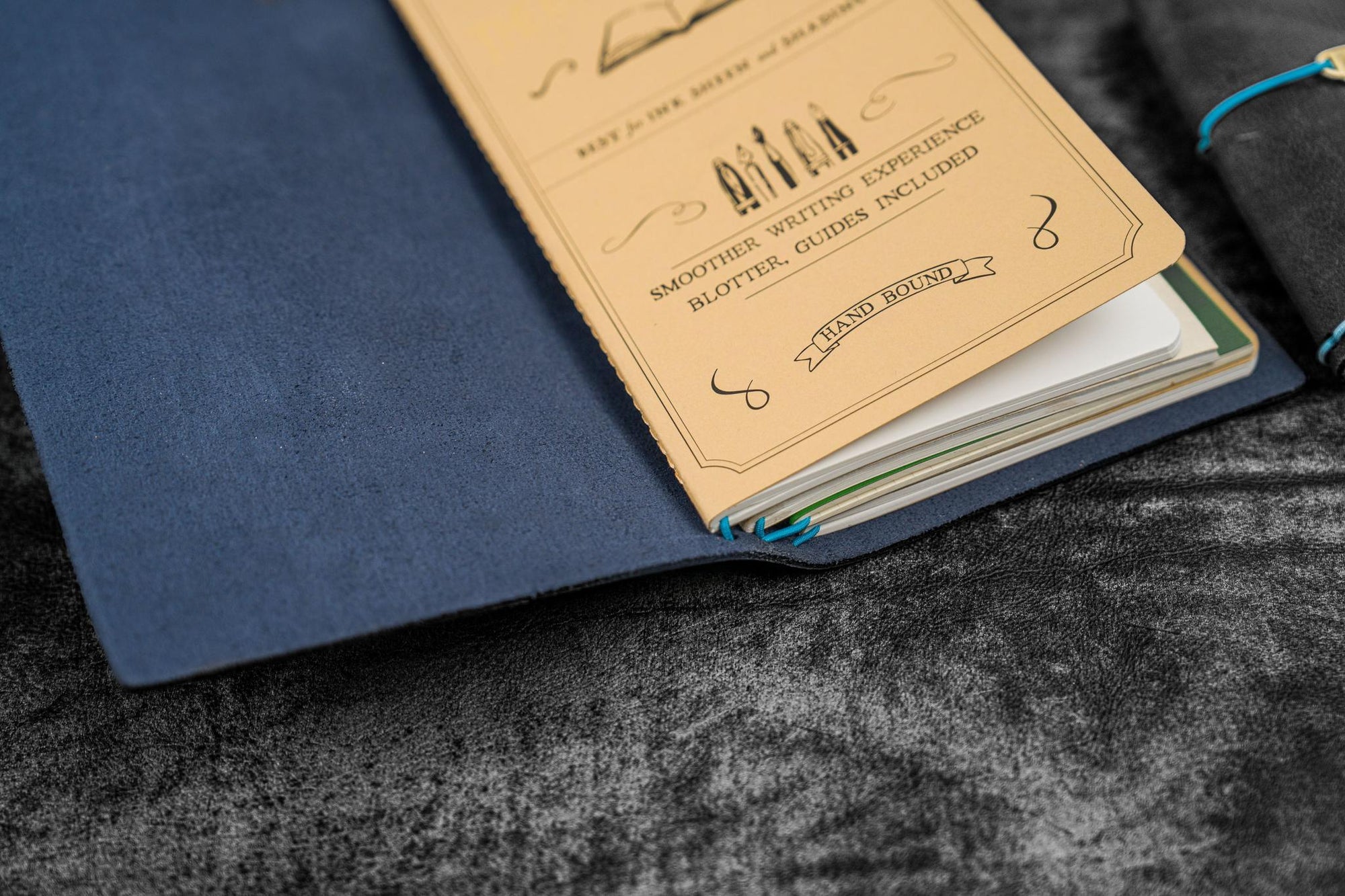 Traveler&#39;s Notebook Deri Kılıf - Crazy Horse Lacivert