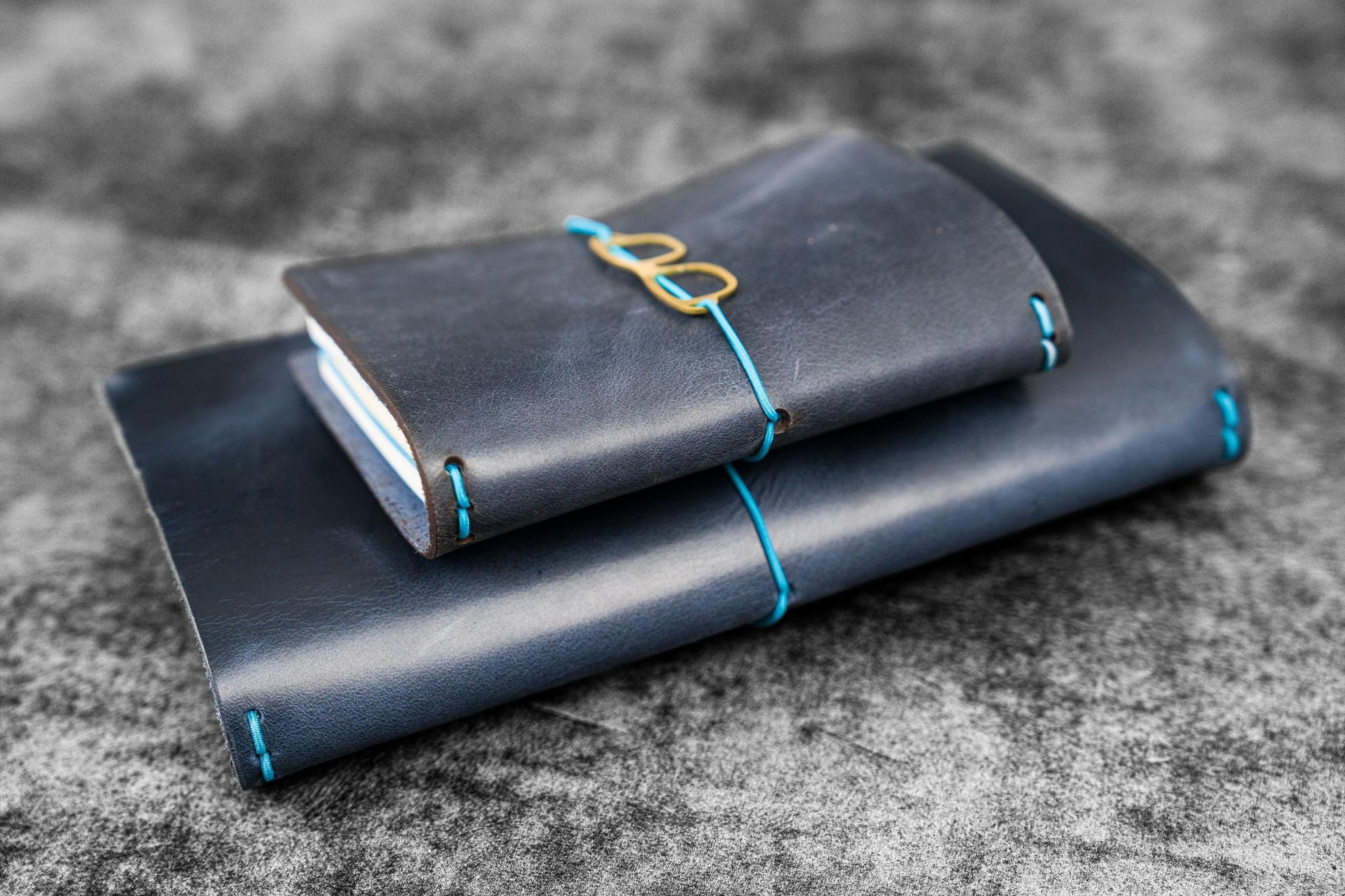 Traveler&#39;s Notebook Deri Kılıf - Crazy Horse Lacivert