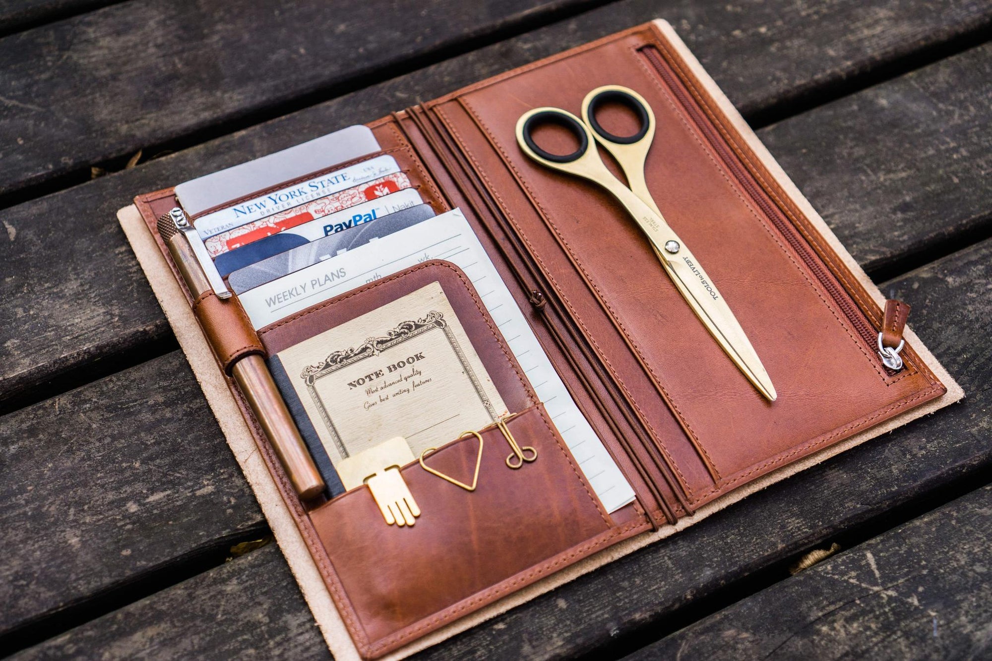 Traveler&#39;s Notebook için Deri Organizer - Regular Ebat - Brown