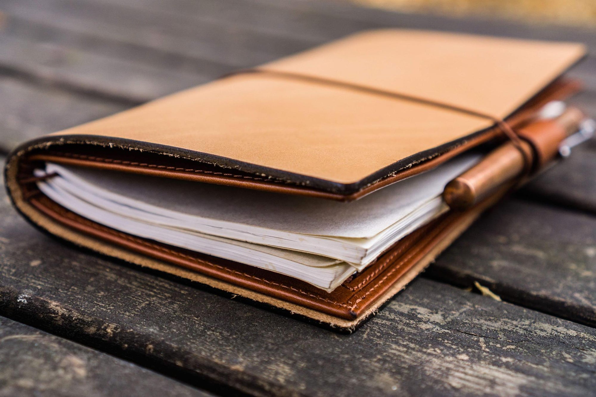 Traveler&#39;s Notebook için Deri Organizer - Regular Ebat - Brown