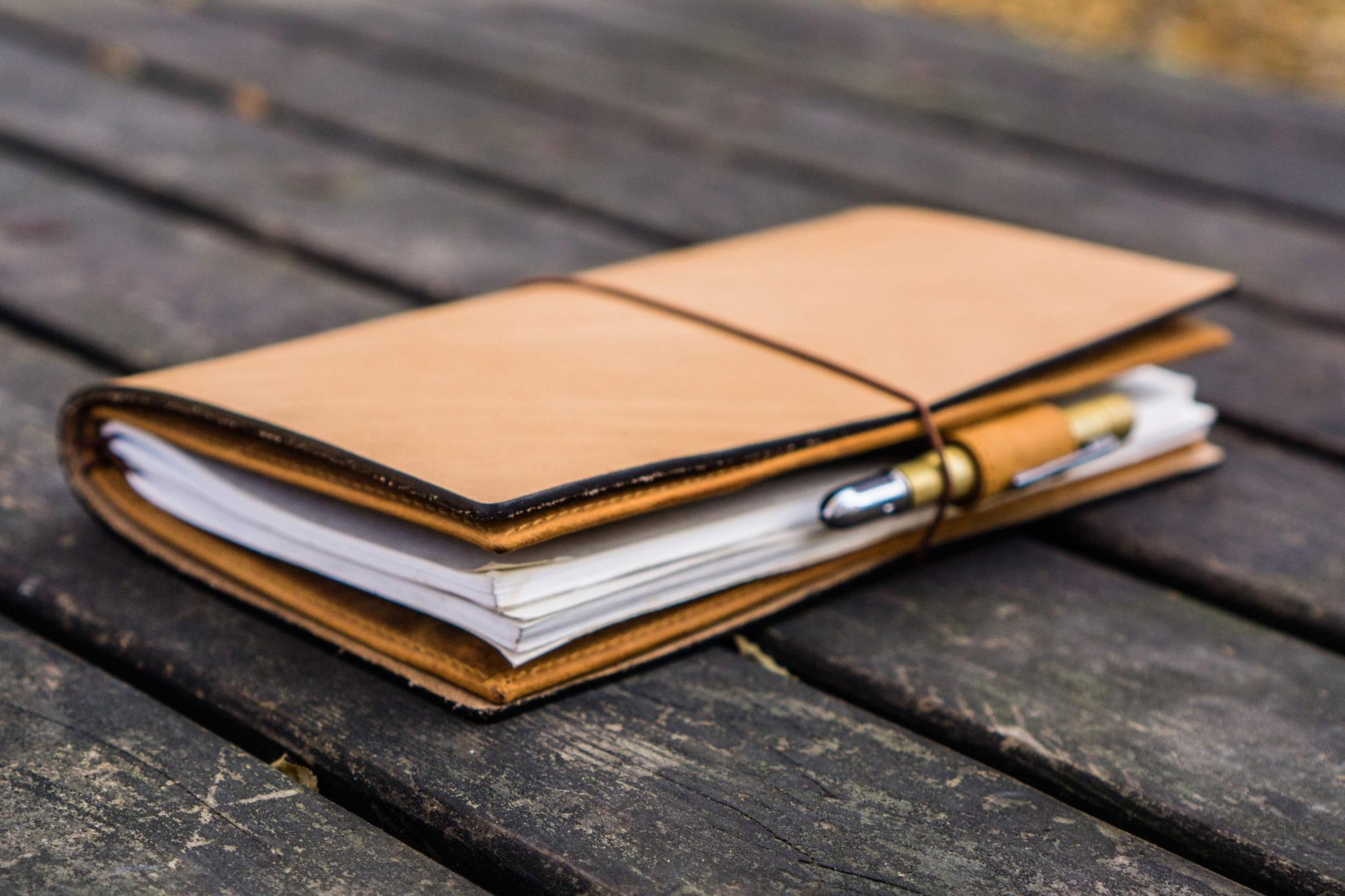 Traveler&#39;s Notebook için Deri Organizer - Regular Ebat - Crazy Horse Brown
