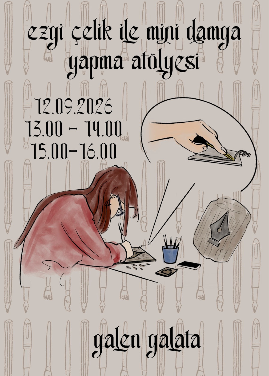 Galen Galata’da Linolden Mini damga Yapma Atölyesi – Ezgi Çelik | 12 Eylül 2026