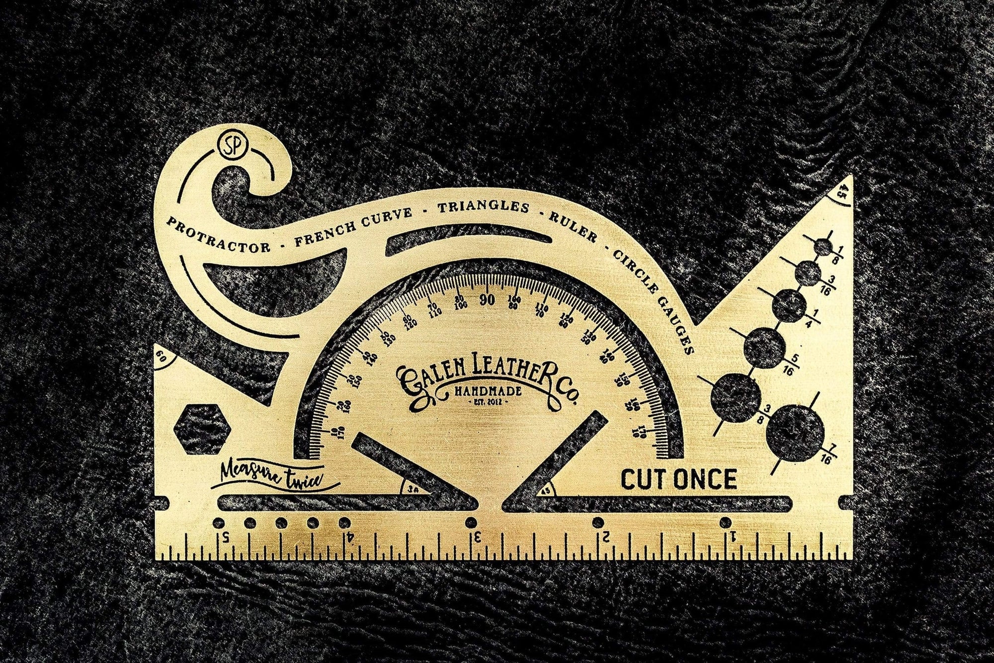 Vintage Tasarımlı 2'si 1 arada Cetvel: Pirinç Pistole + İletki (İnç)